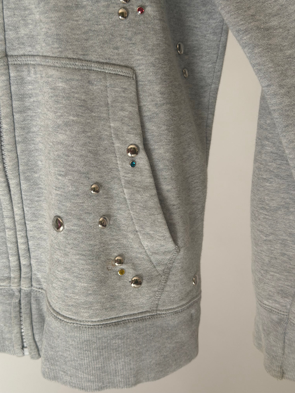 CUSTOMIZED STUDDED GAP ZIP HOODIE