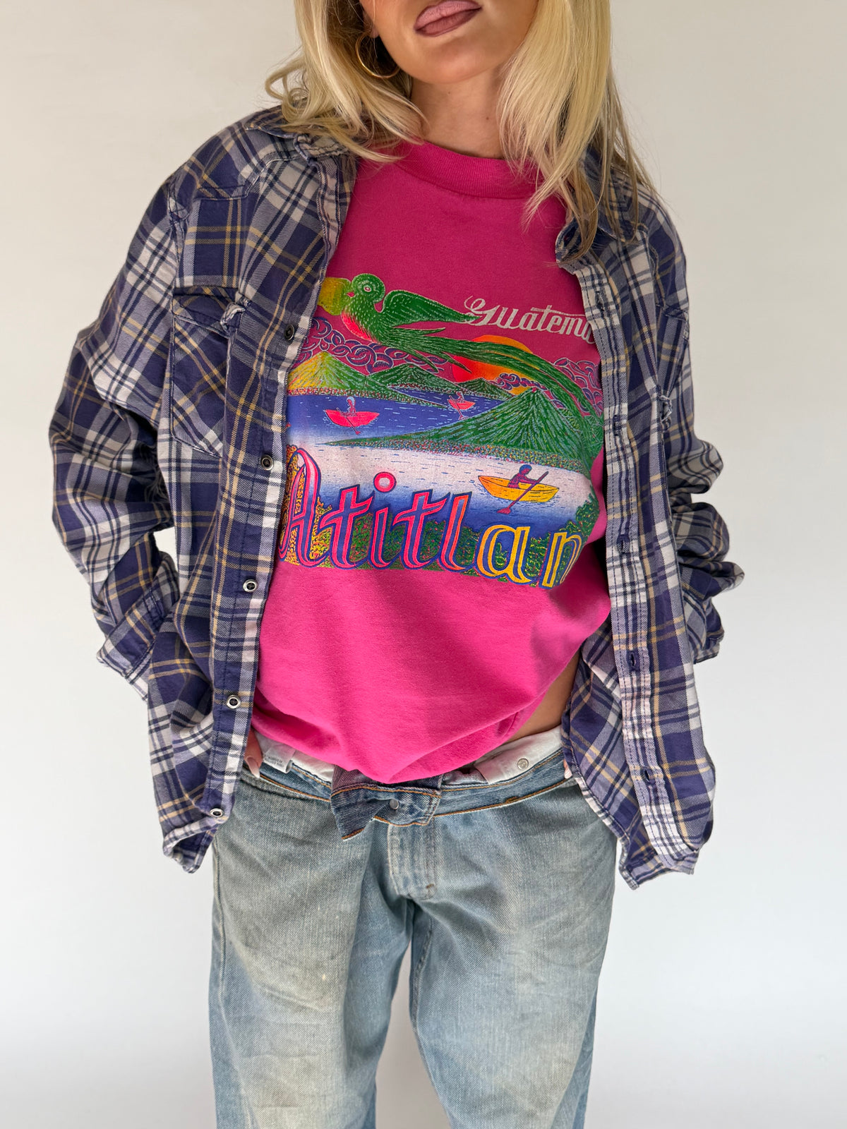 VINTAGE PURPLE PLAID FLANNEL