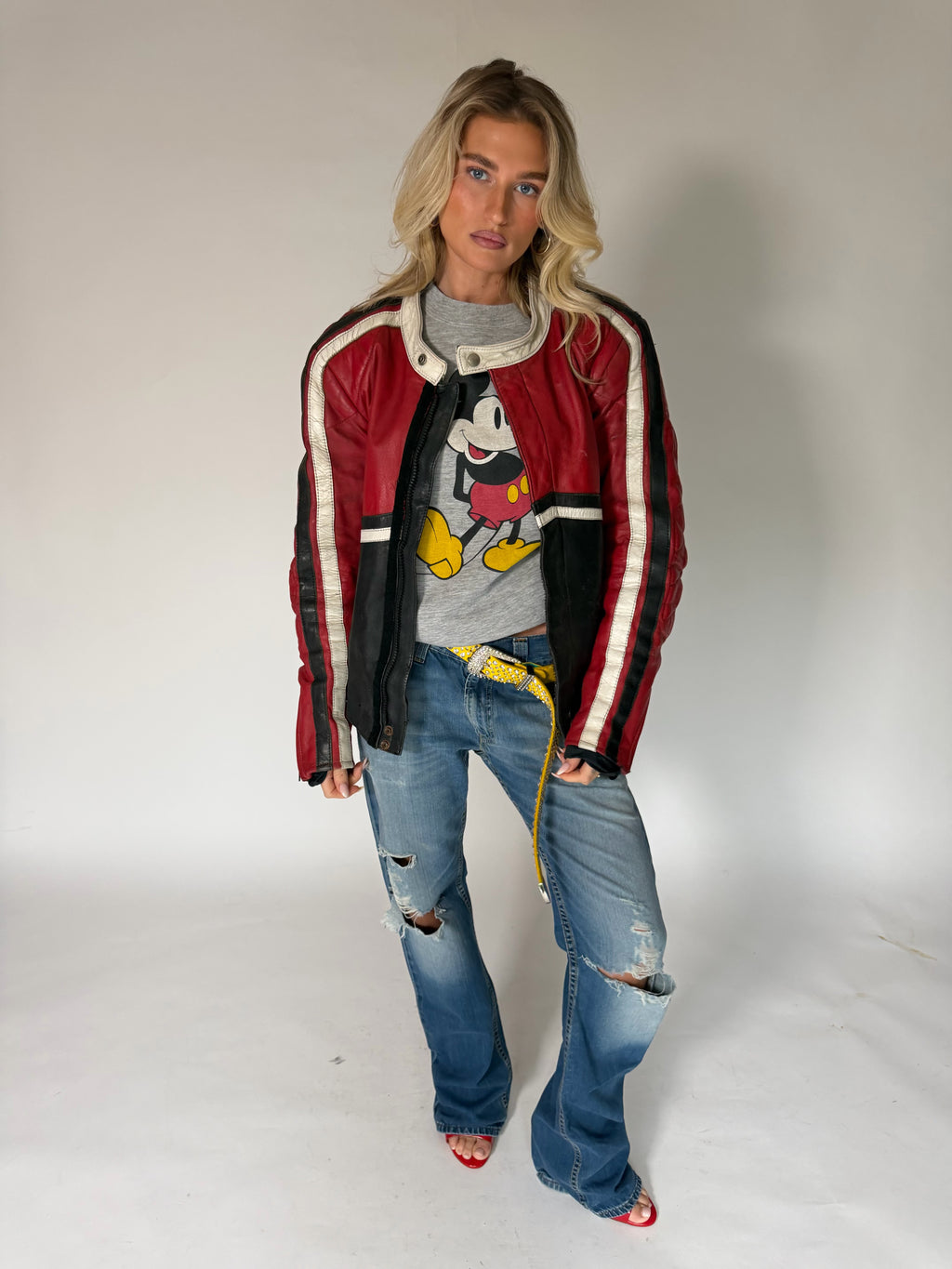 VINTAGE LEATHER MOTORCYCLE BIKER JACKET