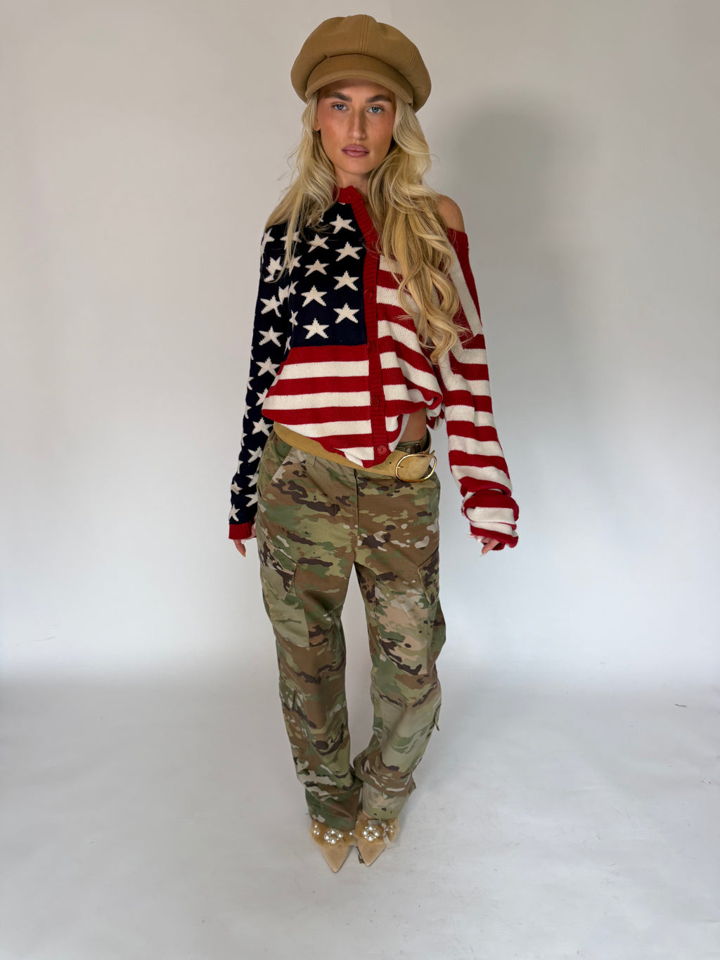 VINTAGE USA FLAG KNIT CARDIGAN