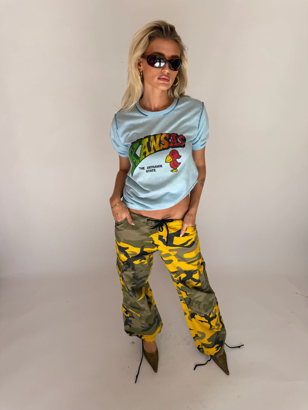 VINTAGE YELLOW CAMO PANTS