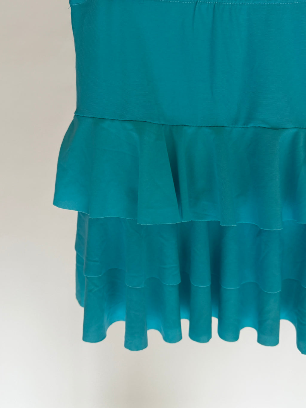 VINTAGE TURQUOISE RUFFLE MINI SKIRT