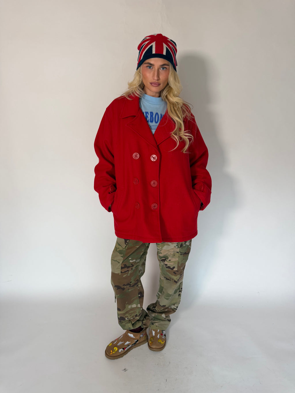 VINTAGE WOOLRICH RED DOUBLE-BREASTED COAT