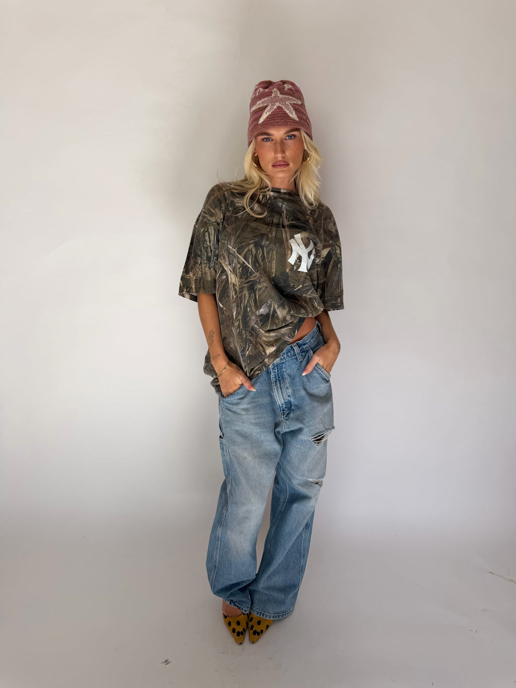 VINTAGE NY YANKEES CAMO TEE