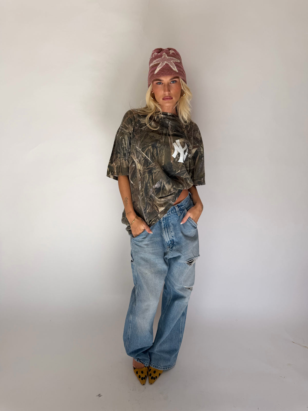 VINTAGE NY YANKEES CAMO TEE