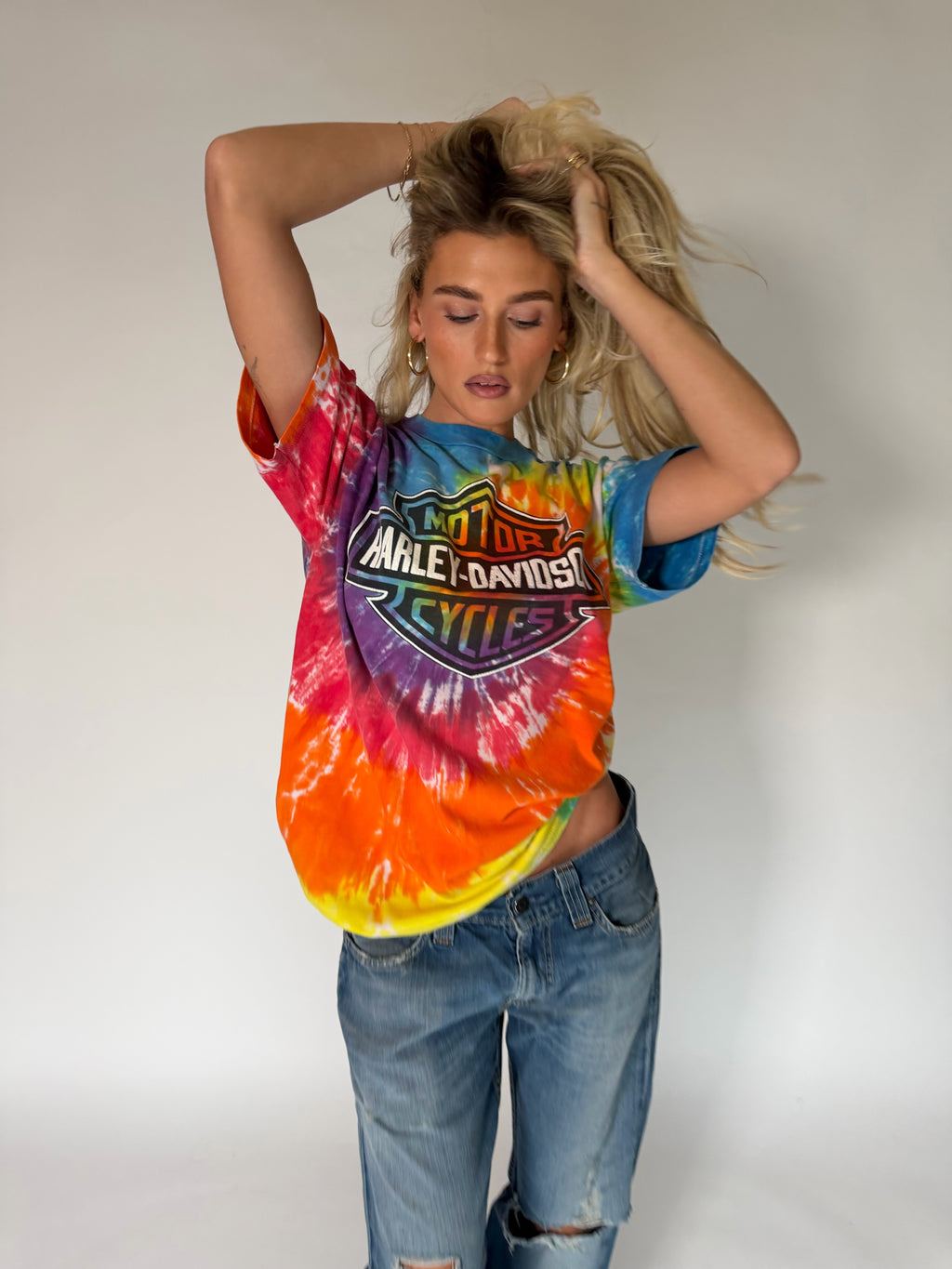 VINTAGE HARLEY-DAVIDSON RAINBOW TIE-DYE TEE