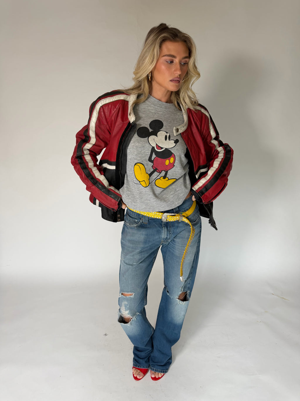 VINTAGE LEATHER MOTORCYCLE BIKER JACKET