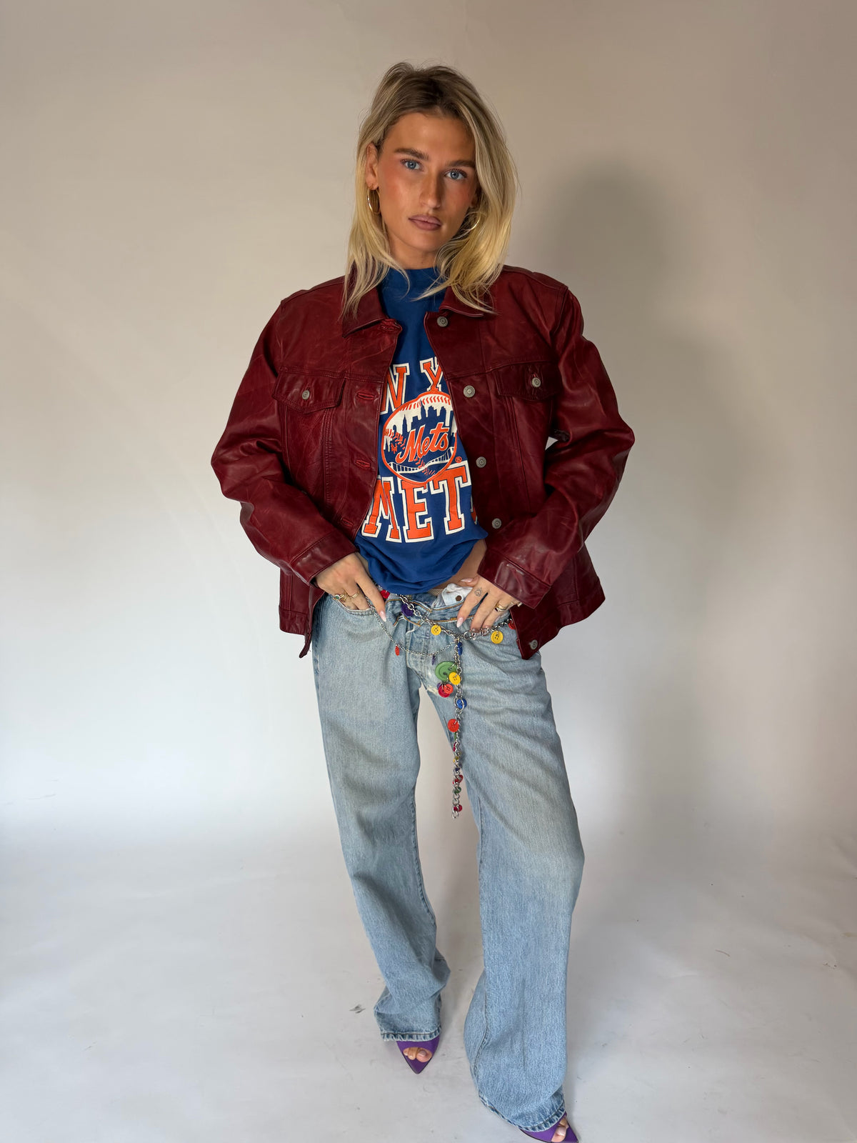 VINTAGE RED LEATHER GAP JACKET
