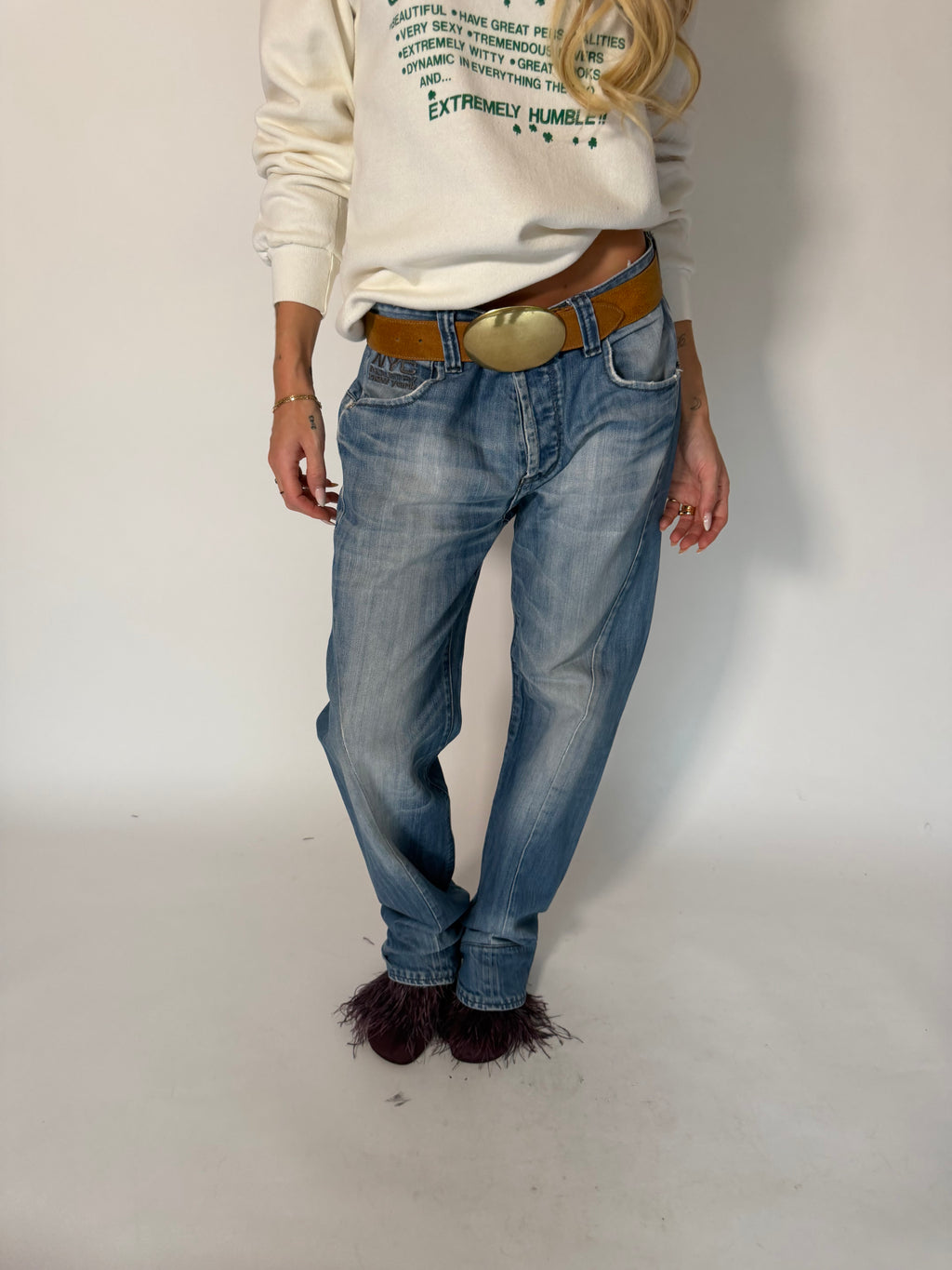 VINTAGE NYC PATCHWORK DENIM JEANS