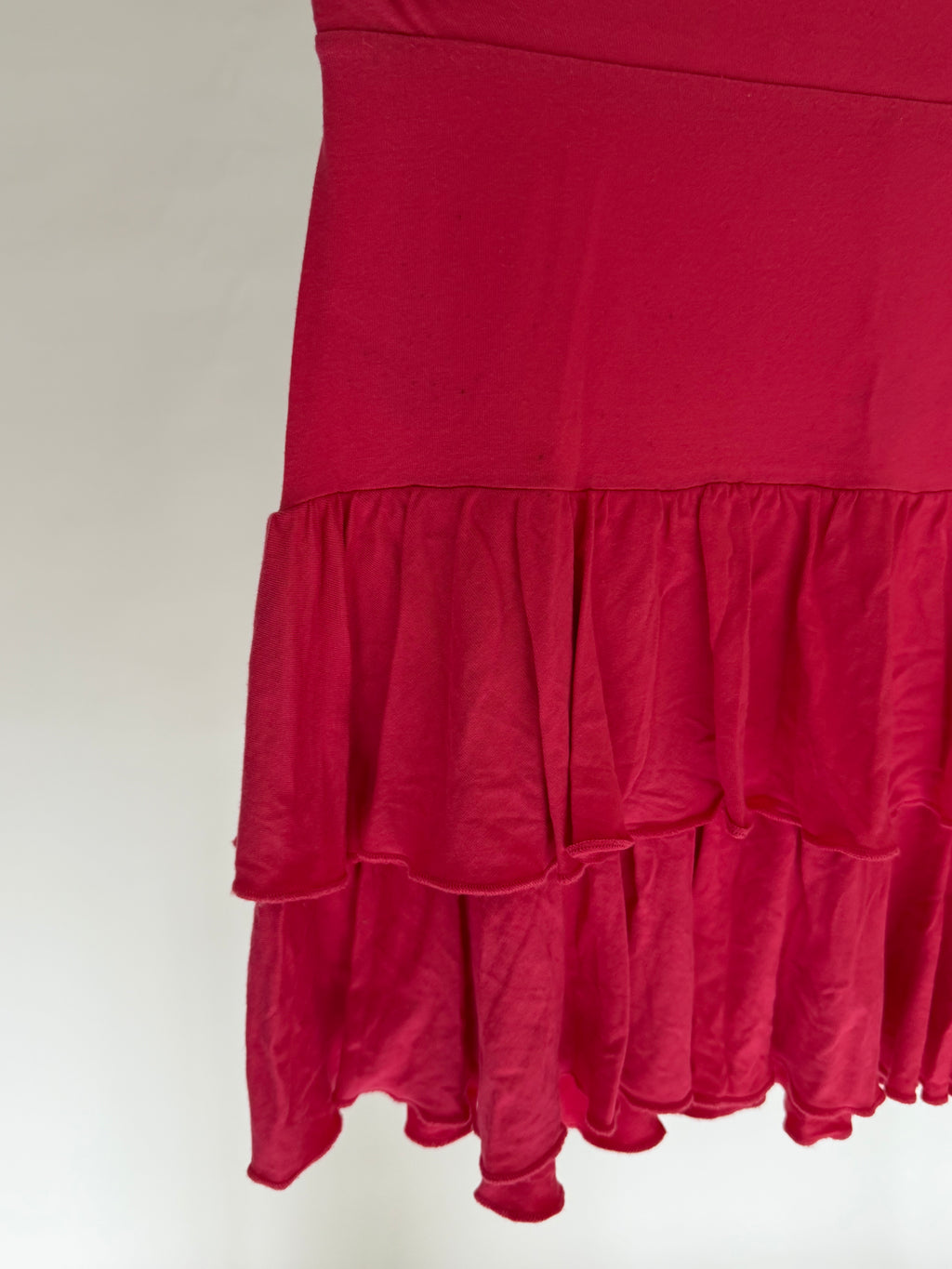 VINTAGE PINK RUFFLE MINI SKIRT