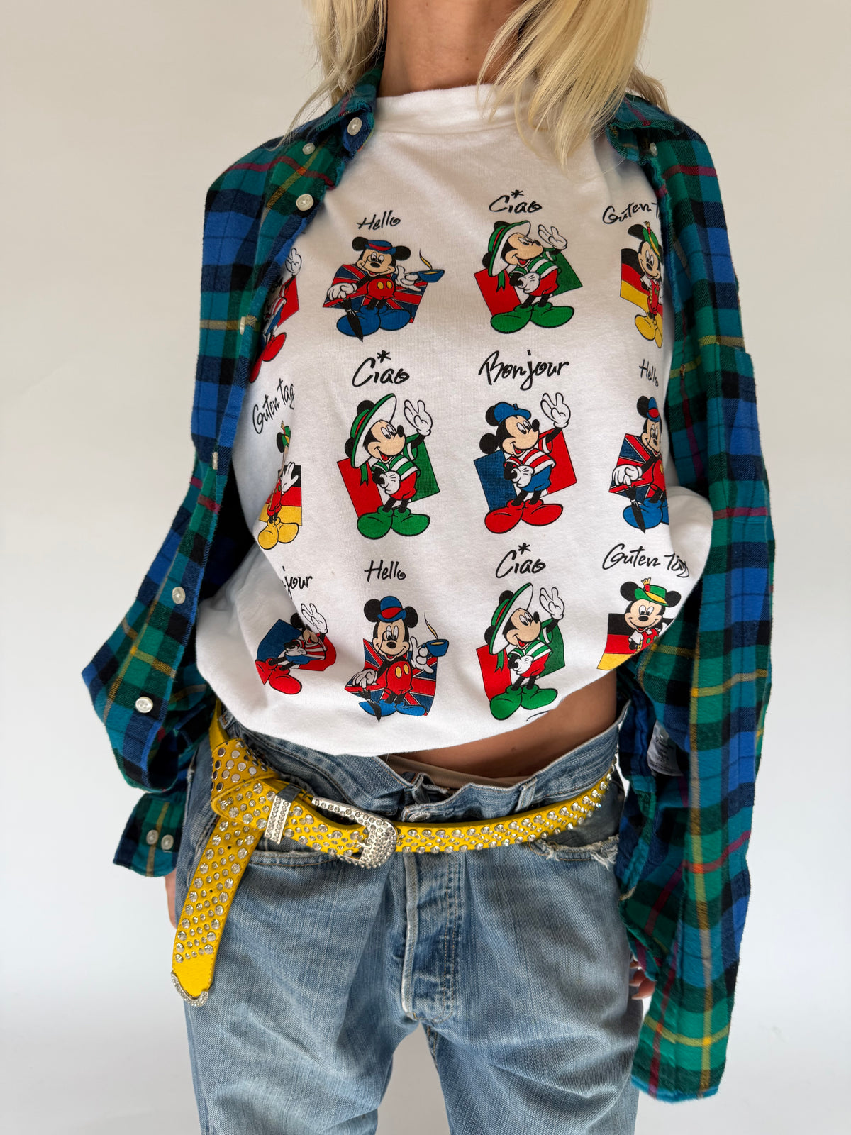 VINTAGE BLUE & GREEN PLAID FLANNEL