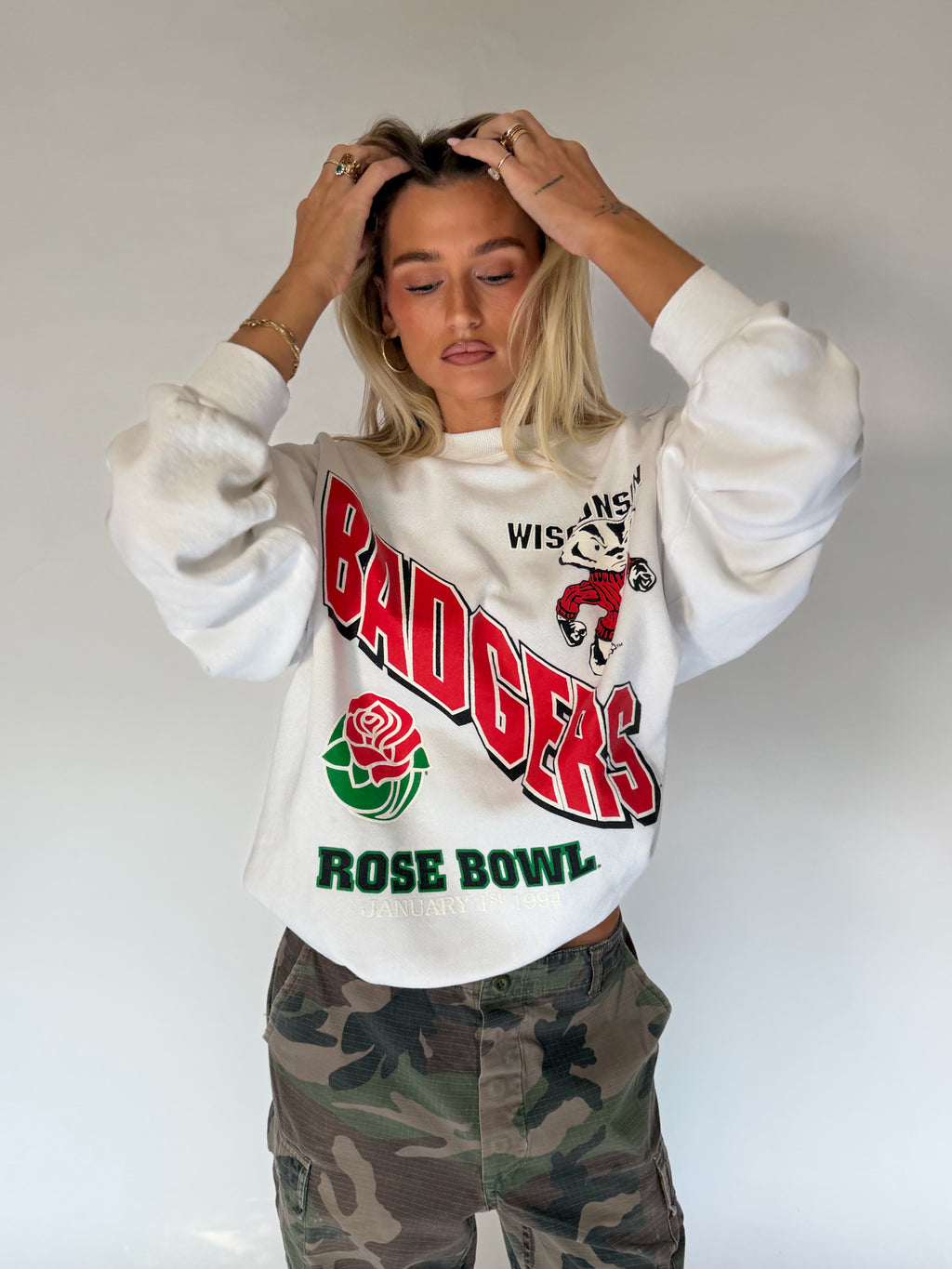 VINTAGE WISCONSIN BADGERS ROSE BOWL SWEATER