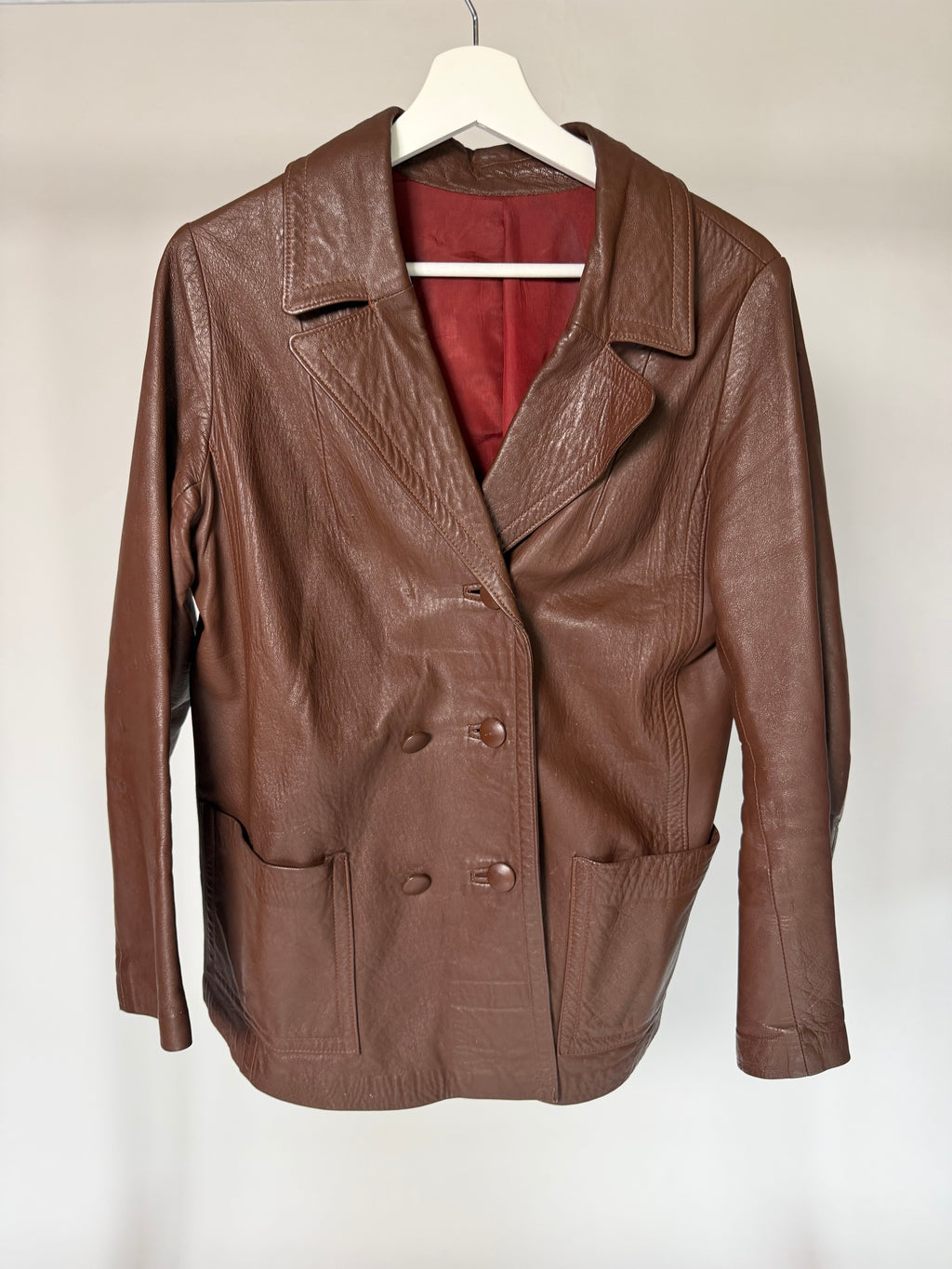 VINTAGE BROWN LEATHER BLAZER JACKET
