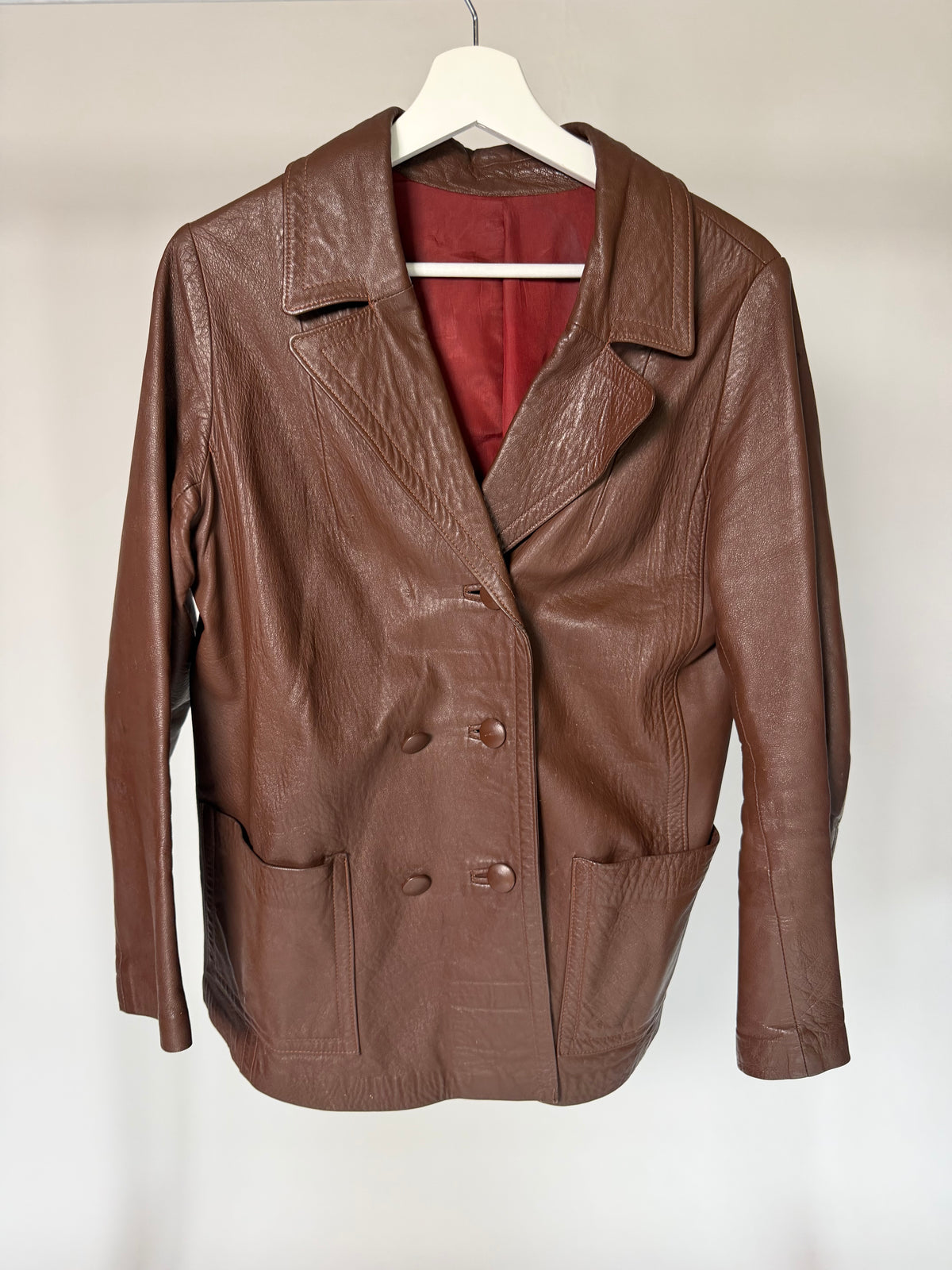 VINTAGE BROWN LEATHER BLAZER JACKET