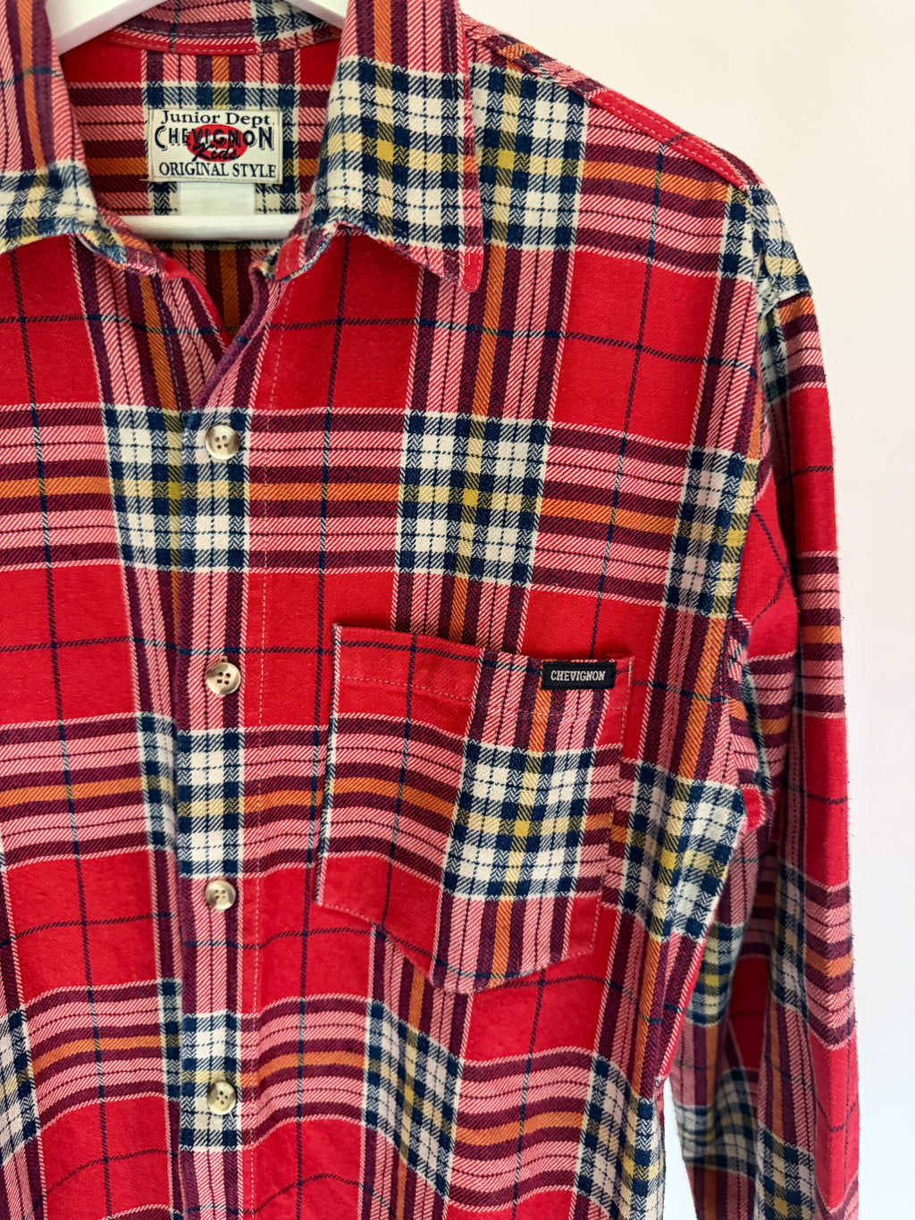 VINTAGE RED PLAID FLANNEL SHIRT