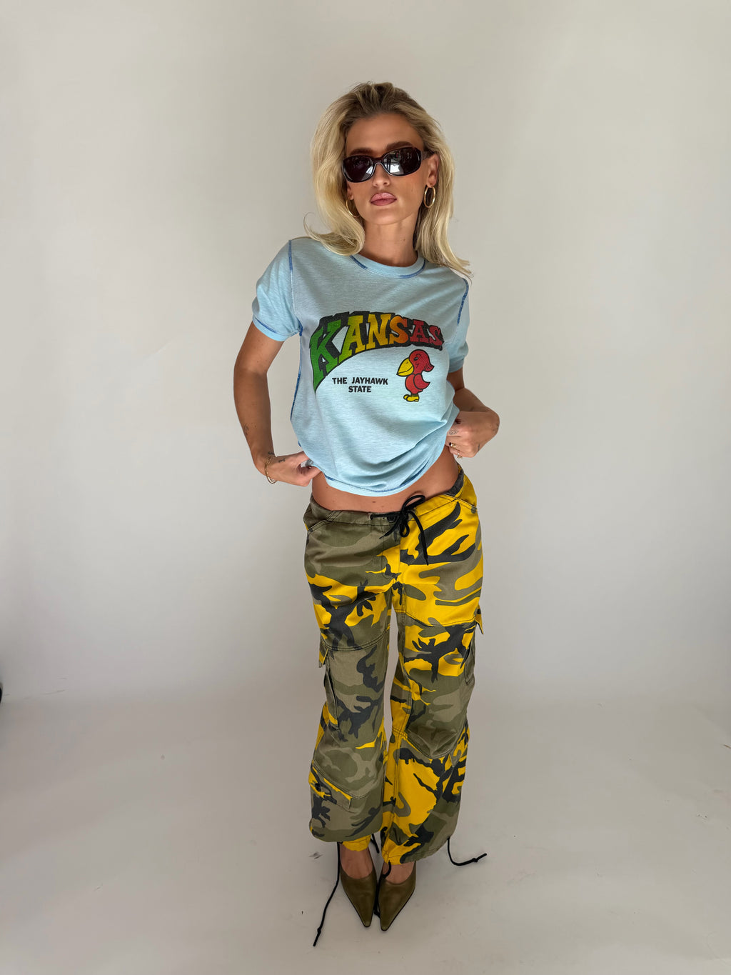 VINTAGE YELLOW CAMO PANTS