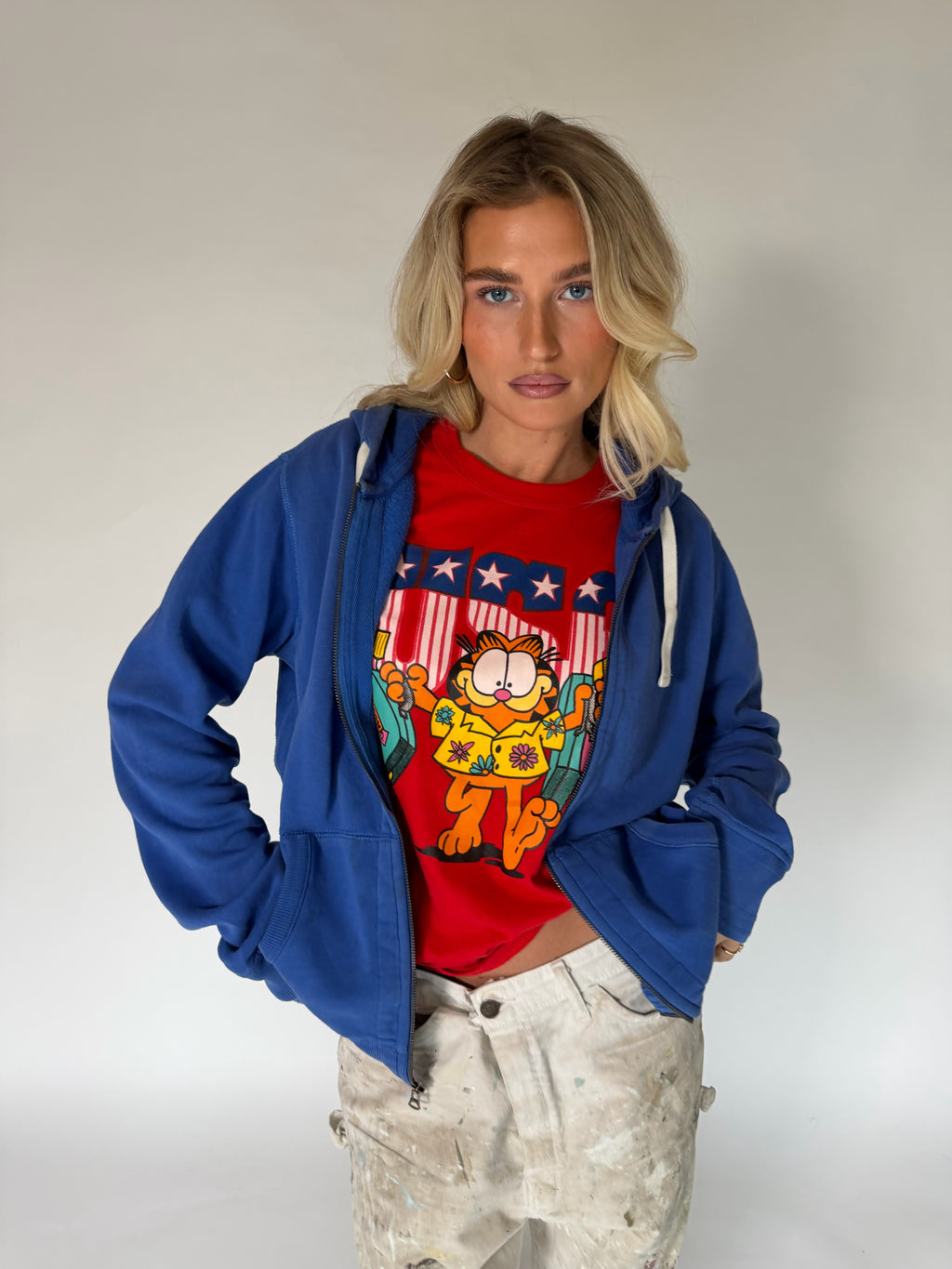VINTAGE BLUE RALPH LAUREN ZIP-UP HOODIE