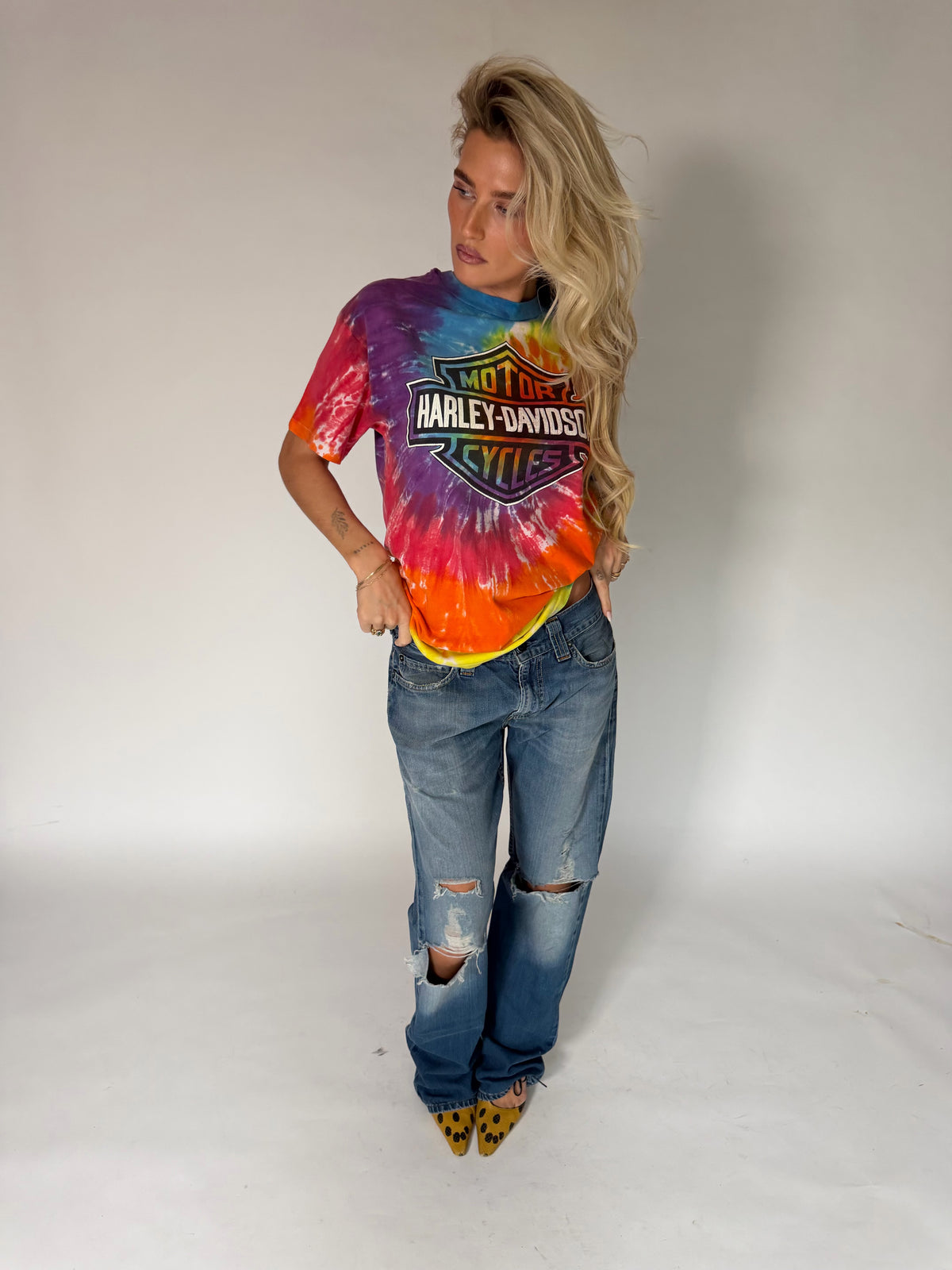 VINTAGE HARLEY-DAVIDSON RAINBOW TIE-DYE TEE