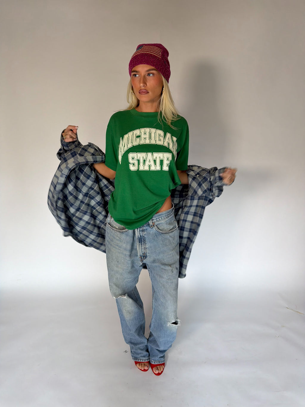 VINTAGE GREY FLANNEL SHIRT