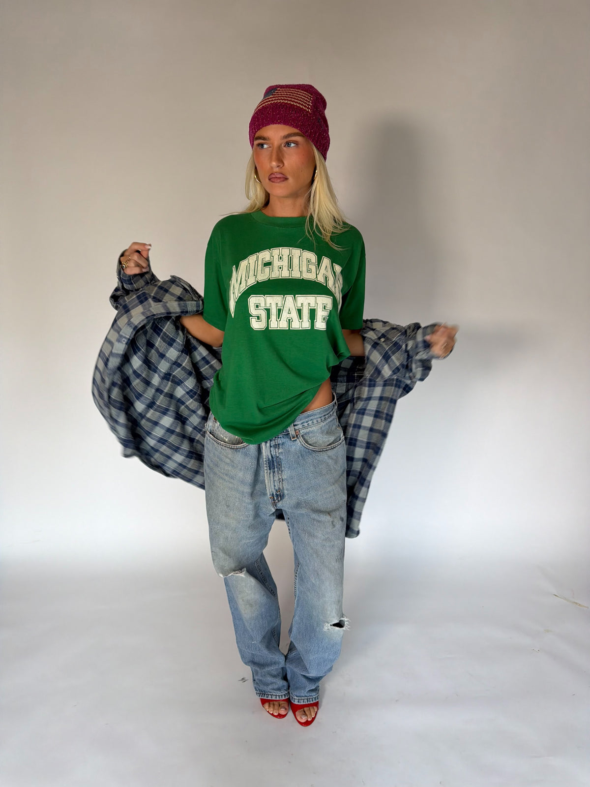 VINTAGE GREY FLANNEL SHIRT