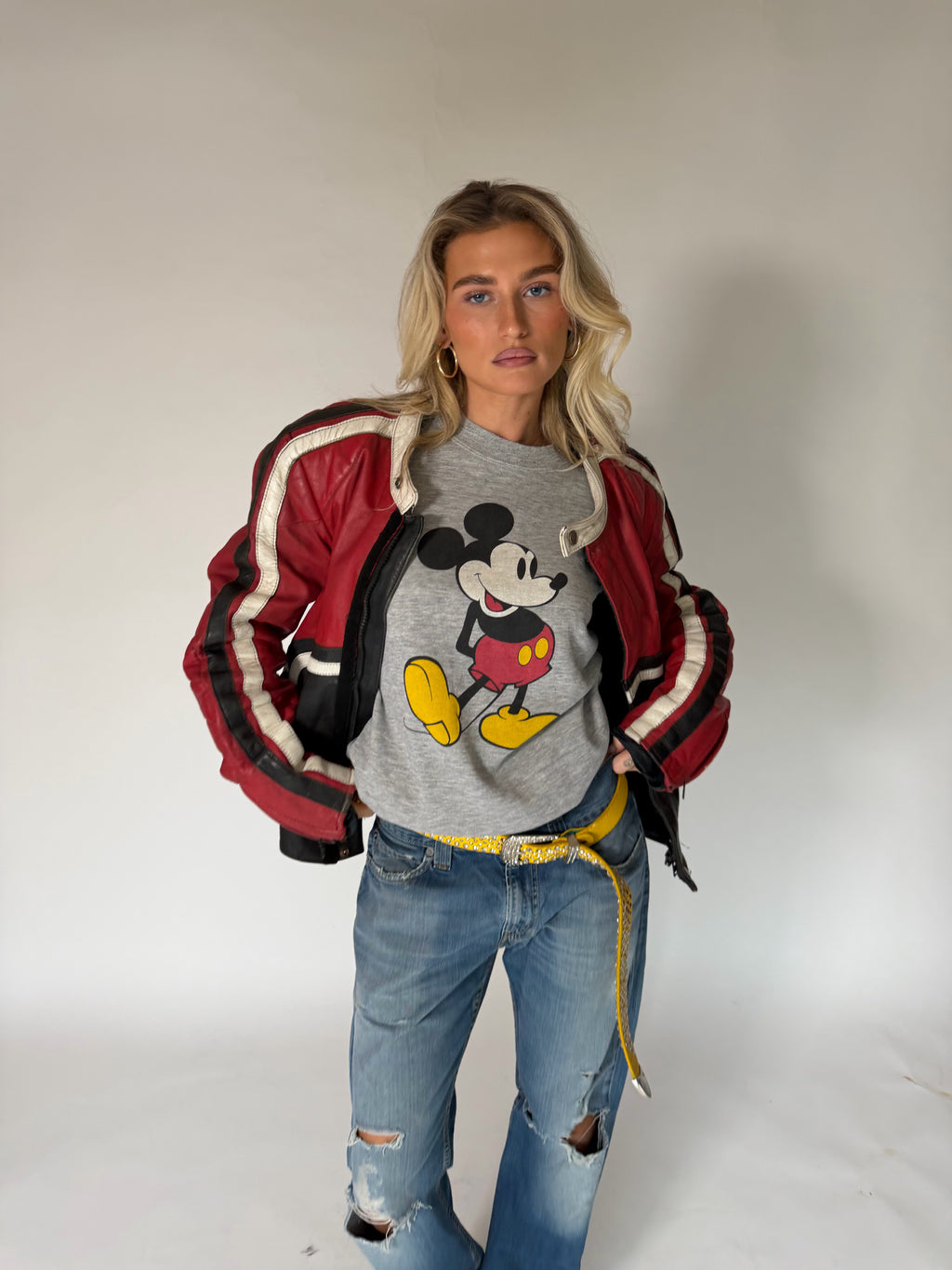 VINTAGE LEATHER MOTORCYCLE BIKER JACKET