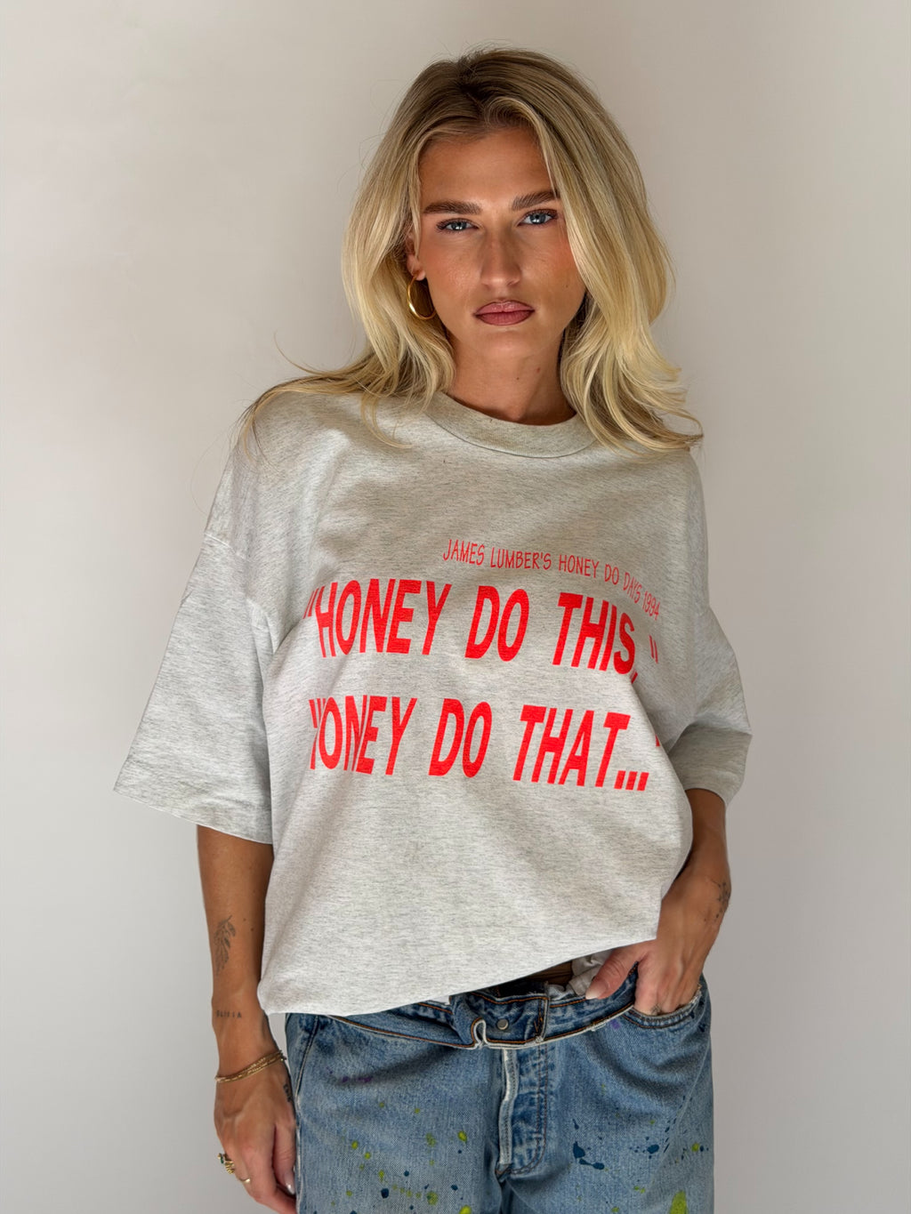 VINTAGE “HONEY DO THIS” GREY TEE