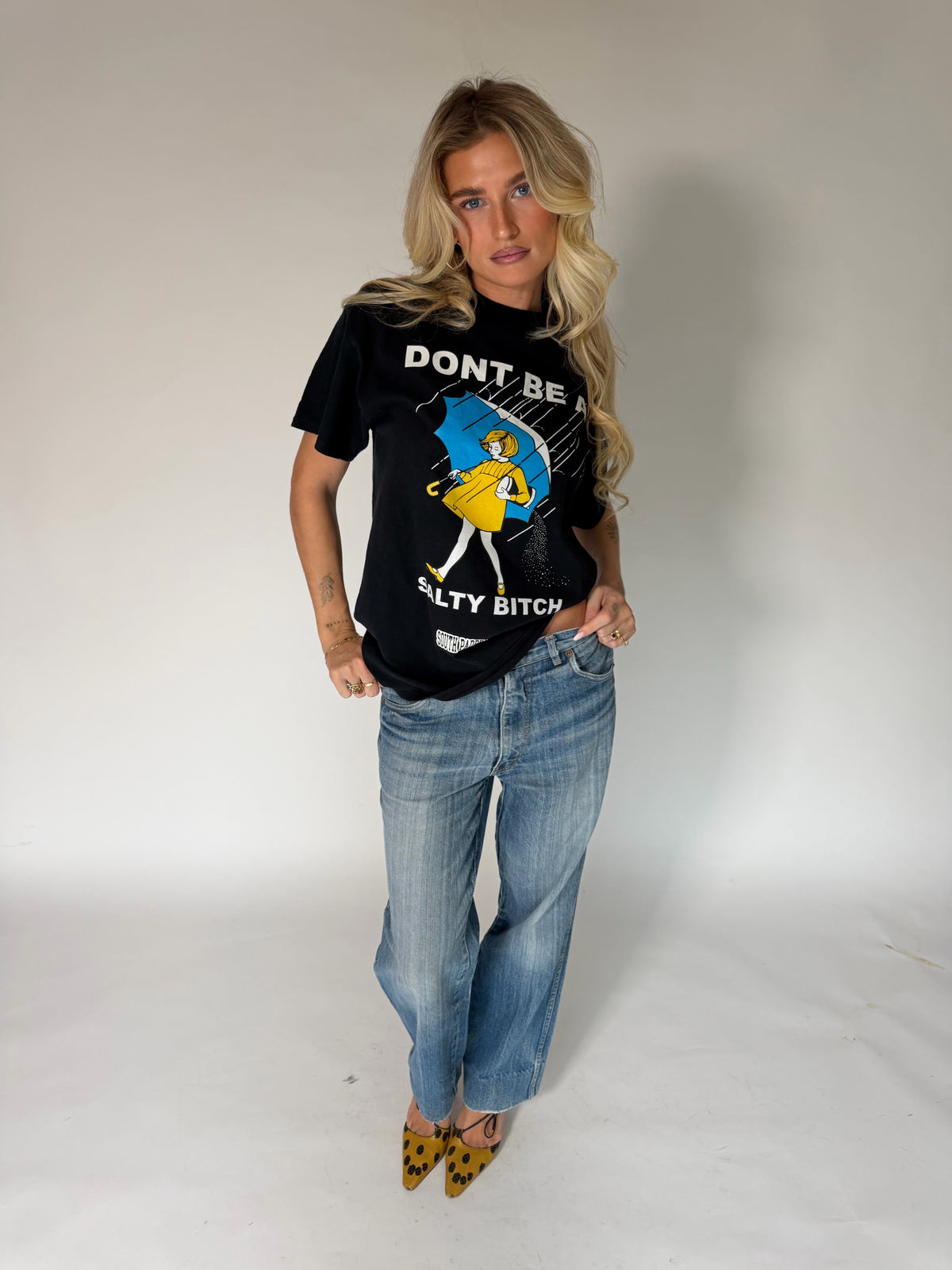 VINTAGE FADED BLUE DENIM JEANS