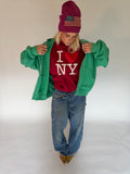 VINTAGE GREEN ZIP-UP HOODIE