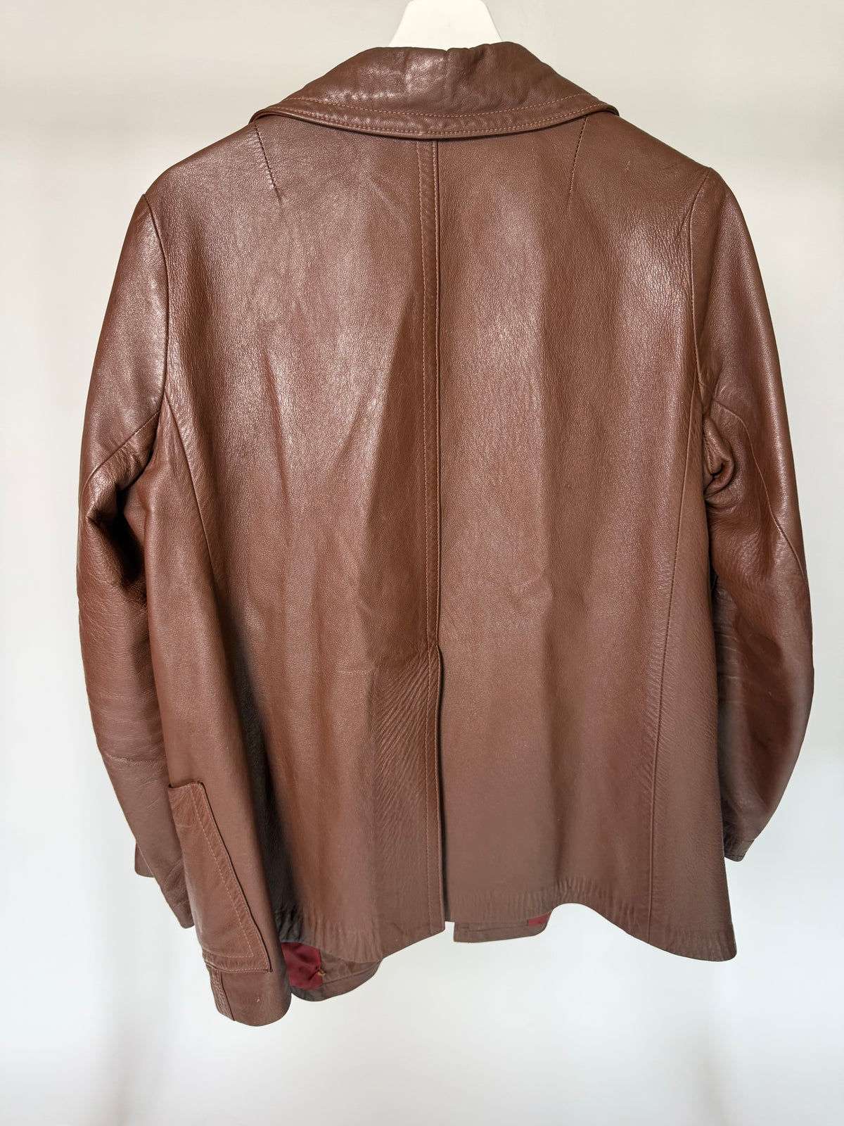 VINTAGE BROWN LEATHER BLAZER JACKET