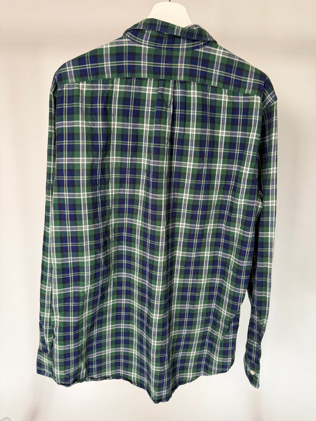 VINTAGE GREEN & BLUE PLAID FLANNEL SHIRT