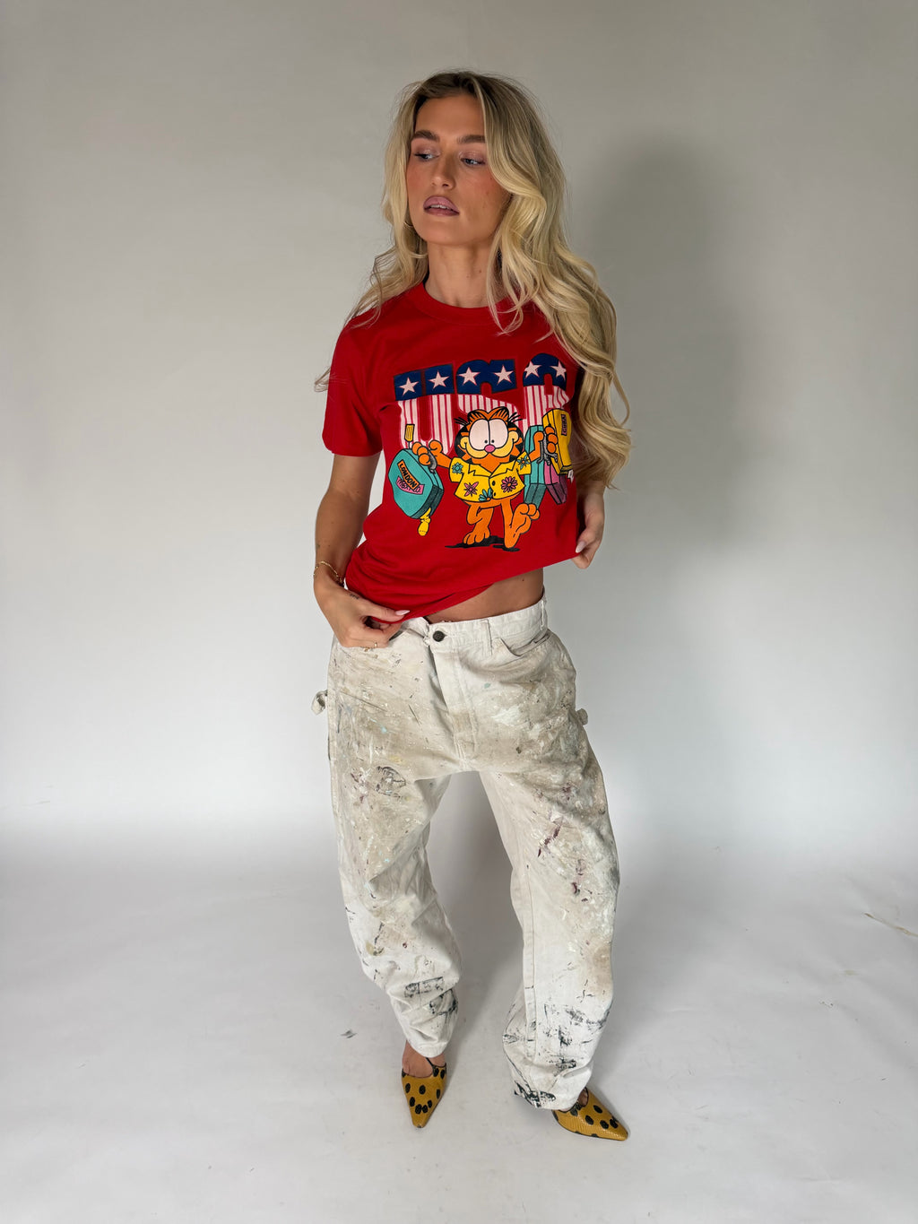 VINTAGE WHITE PAINT SPLATTER WORKWEAR JEANS