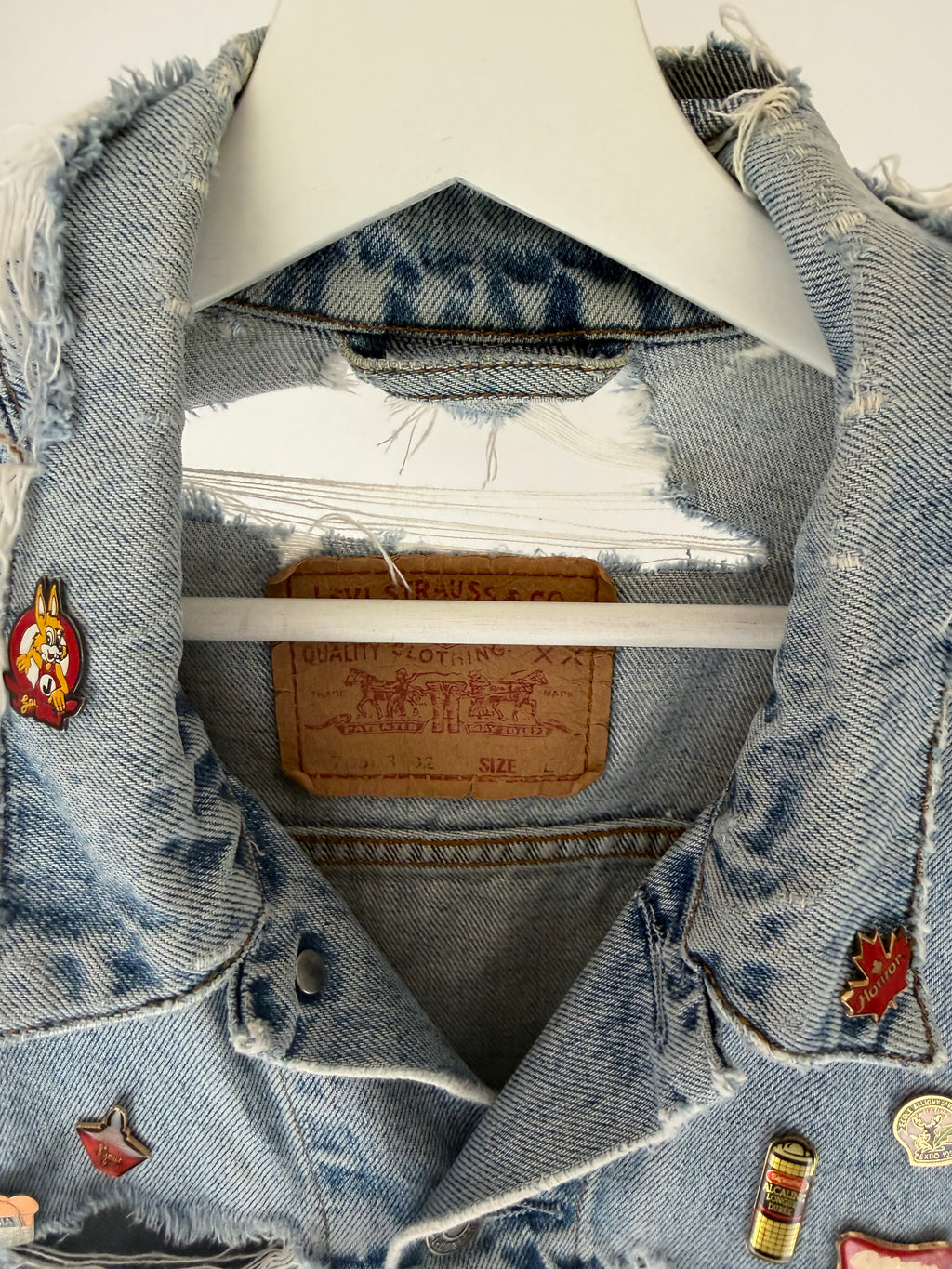 CUSTOMIZED DISTRESSED LEVI’S DENIM JACKET