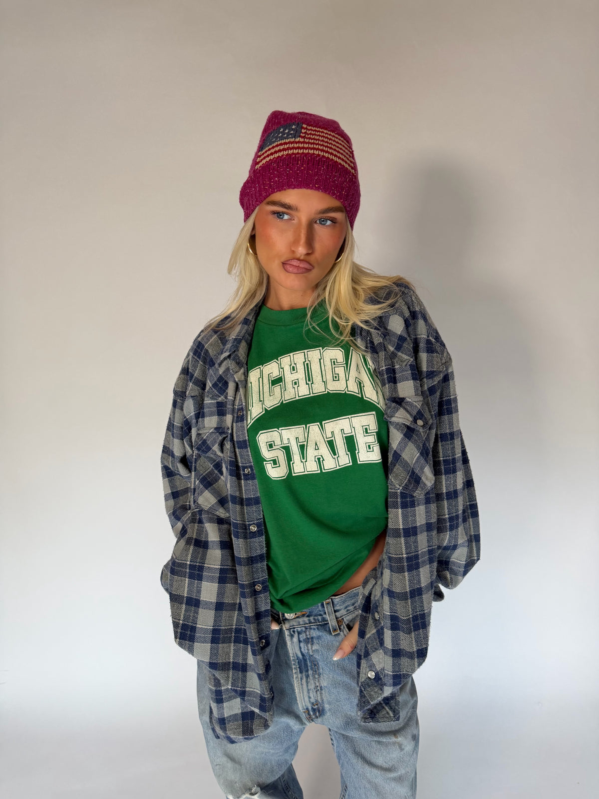 VINTAGE GREY FLANNEL SHIRT