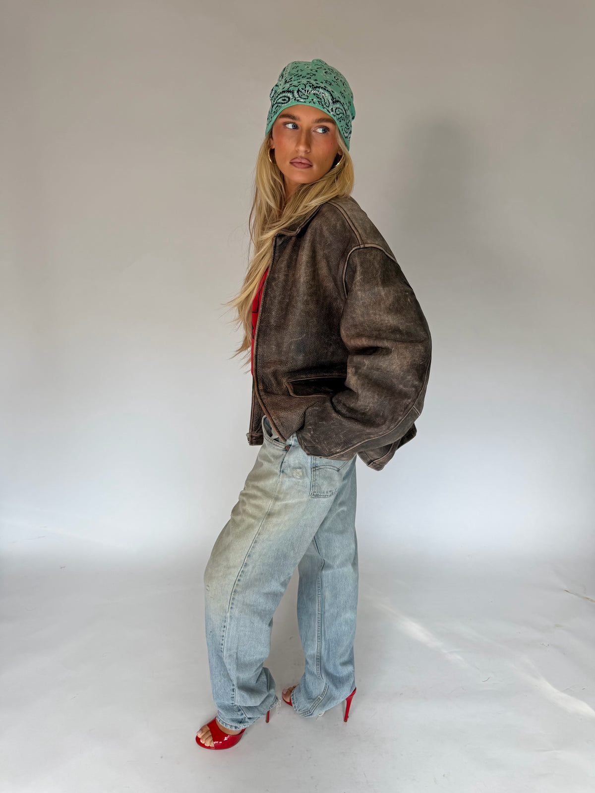 VINTAGE BROWN LEATHER GAP JACKET