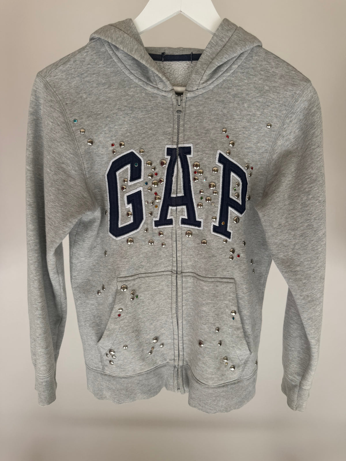 CUSTOMIZED STUDDED GAP ZIP HOODIE