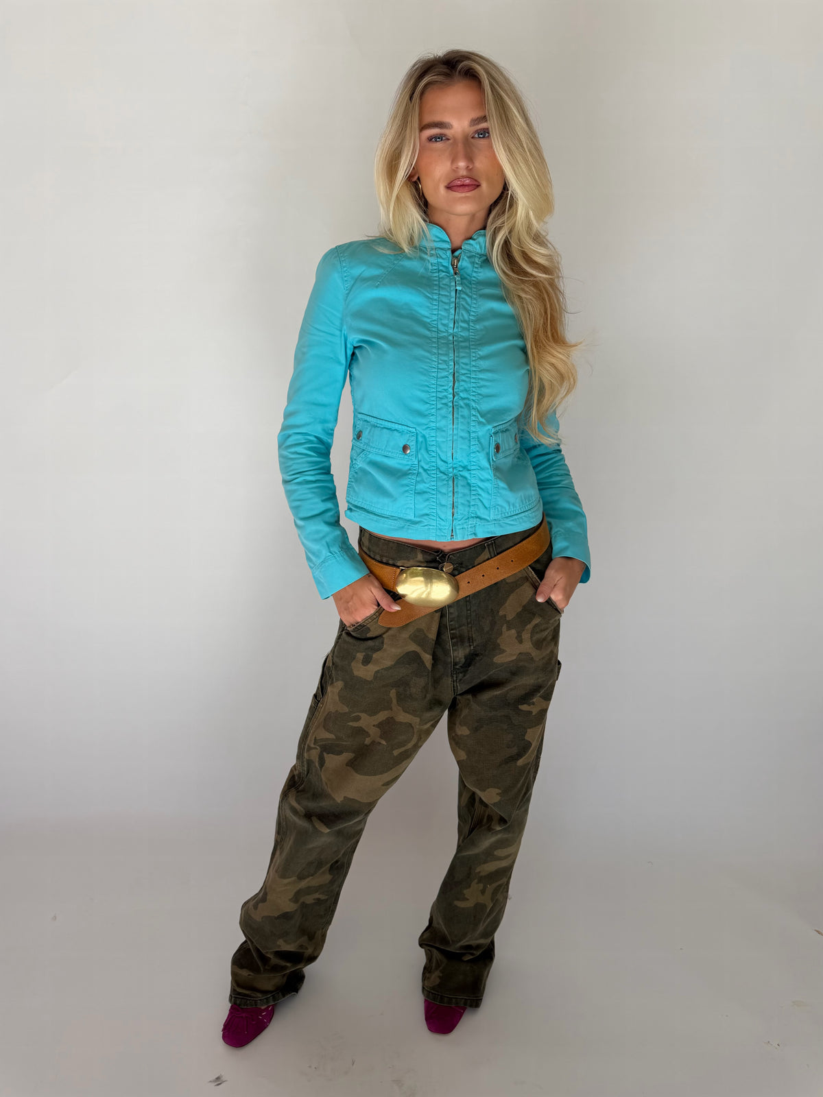 VINTAGE TURQUOISE FITTED JACKET
