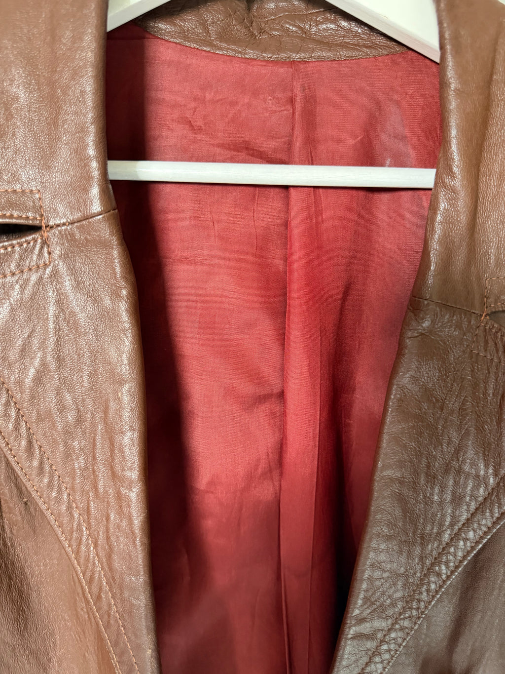 VINTAGE BROWN LEATHER BLAZER JACKET