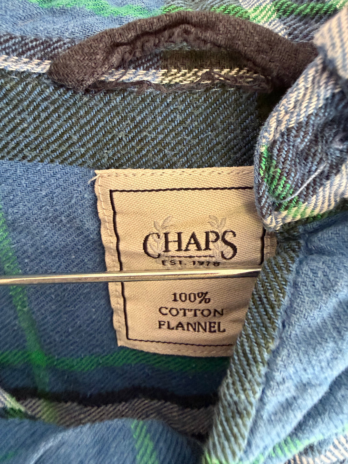 VINTAGE BLUE PLAID FLANNEL