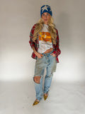 VINTAGE RED PLAID FLANNEL SHIRT