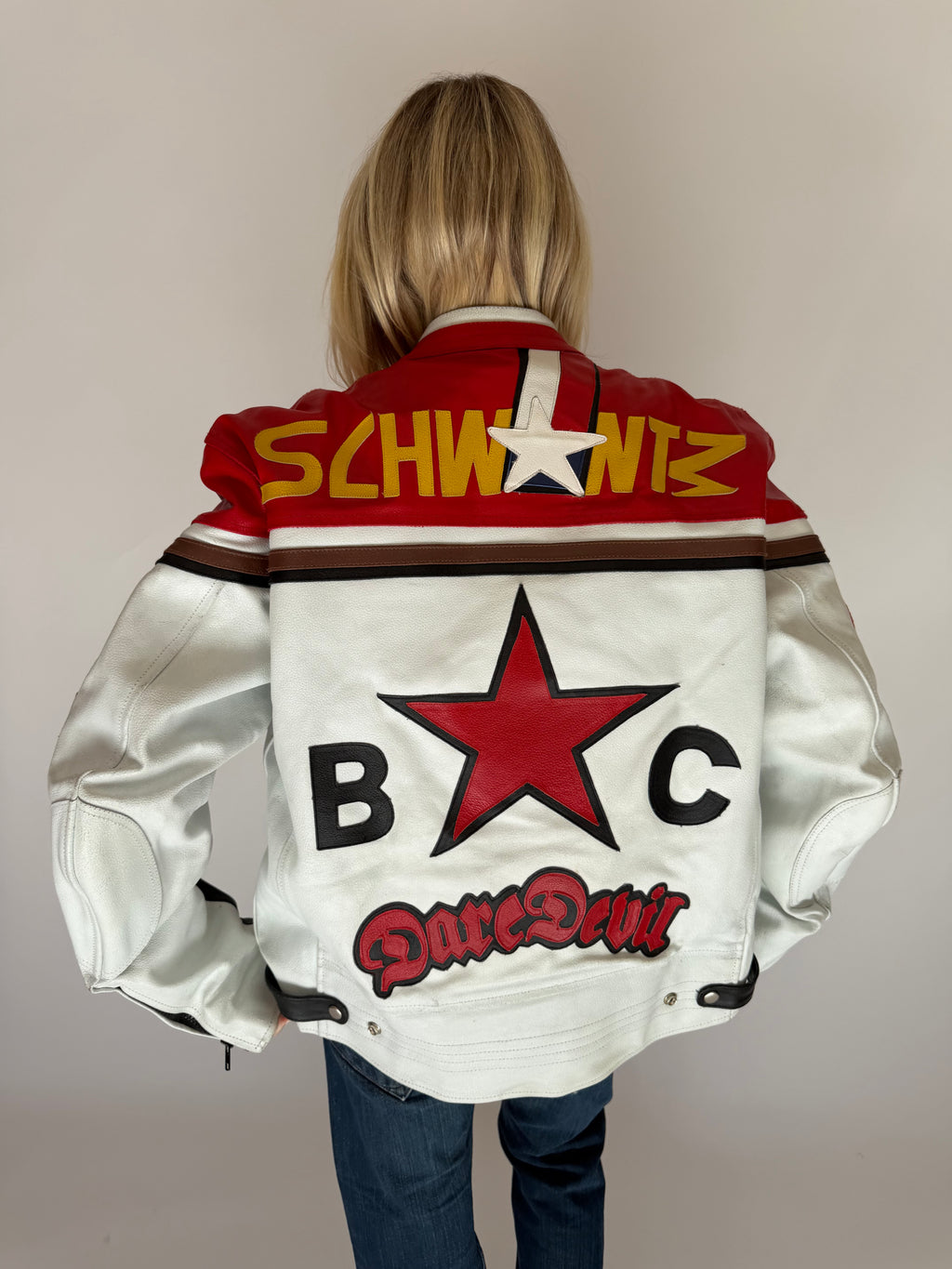 VINTAGE MOTORBIKE RACING LEATHER JACKET