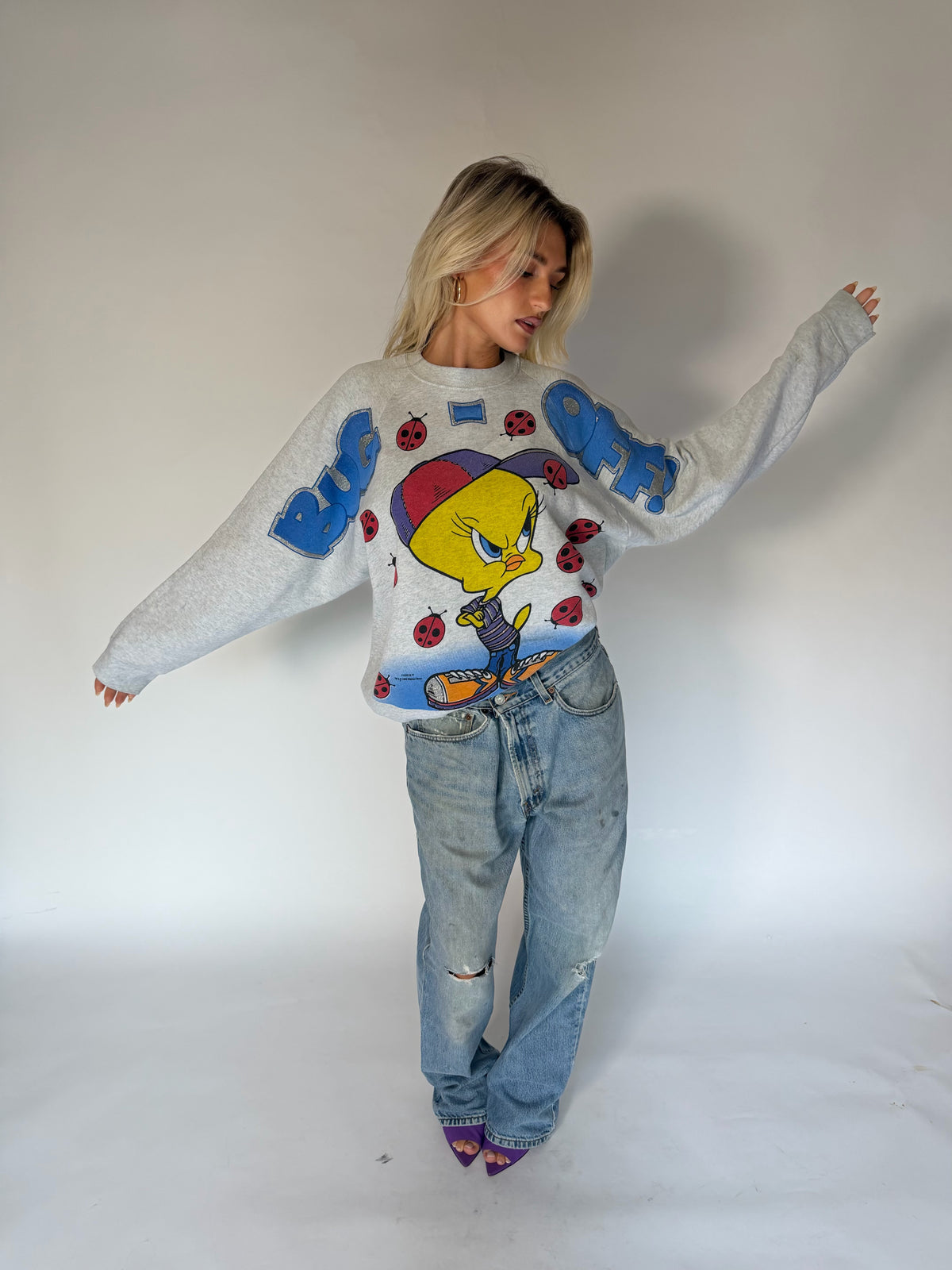 VINTAGE TWEETY “BUG OFF!” SWEATER