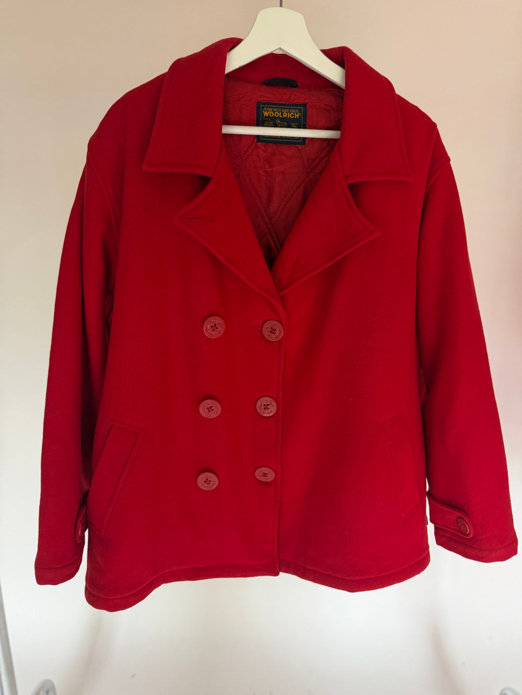 VINTAGE WOOLRICH RED DOUBLE-BREASTED COAT
