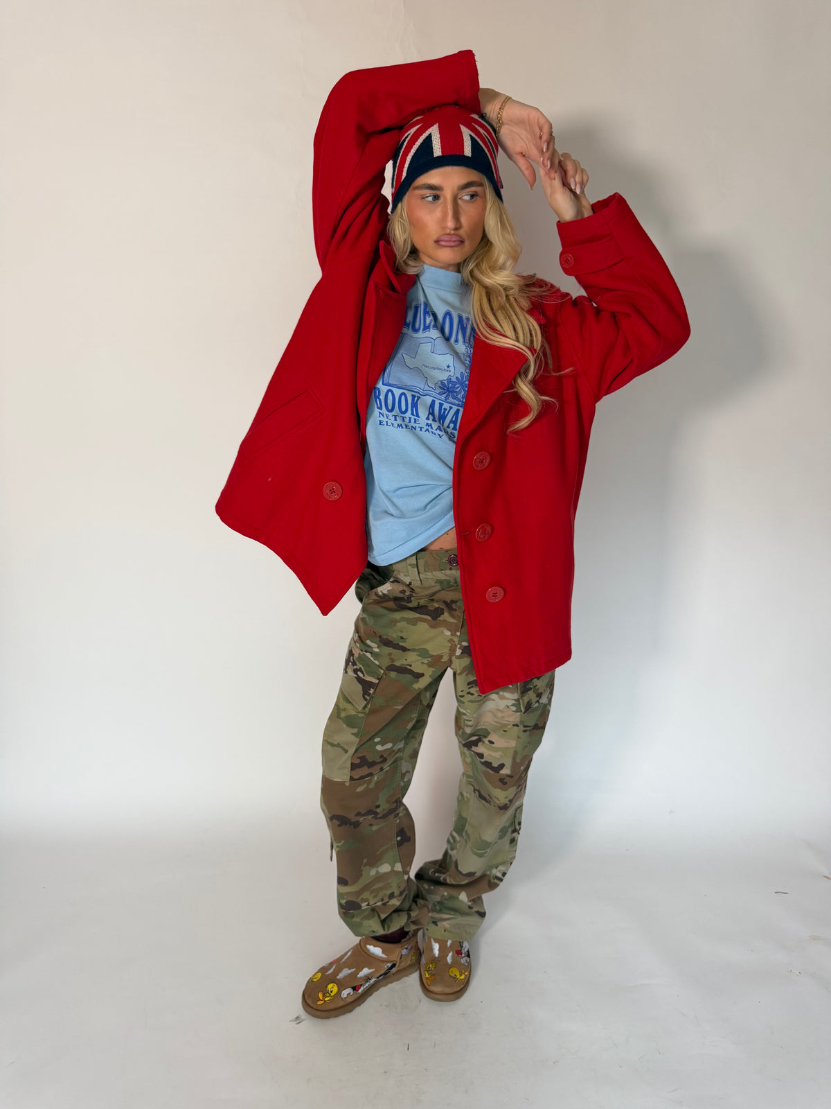 VINTAGE WOOLRICH RED DOUBLE-BREASTED COAT