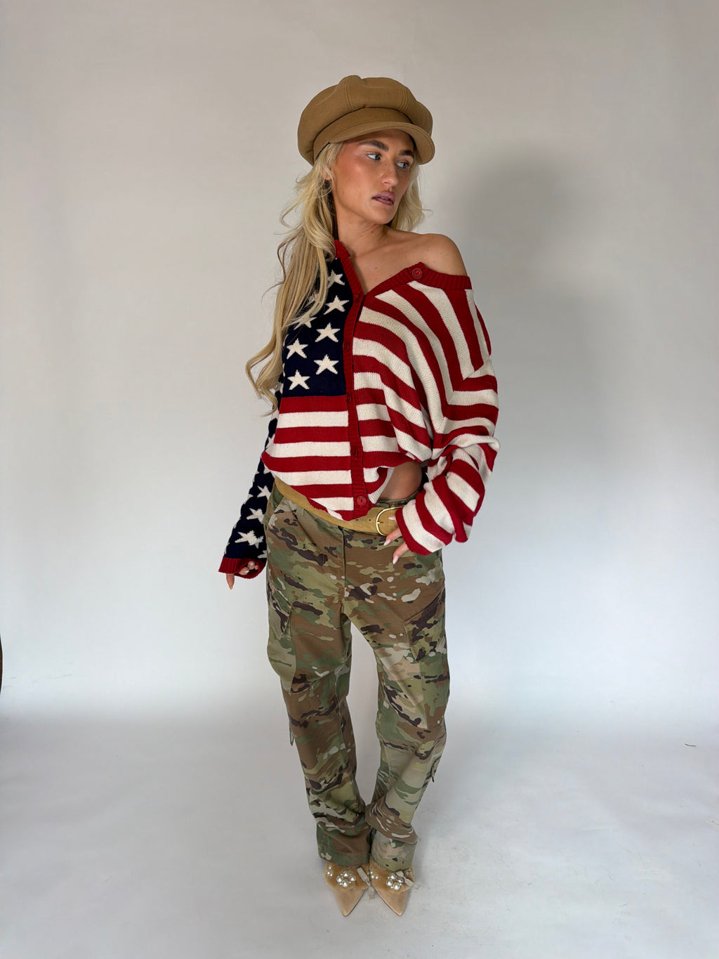 VINTAGE USA FLAG KNIT CARDIGAN