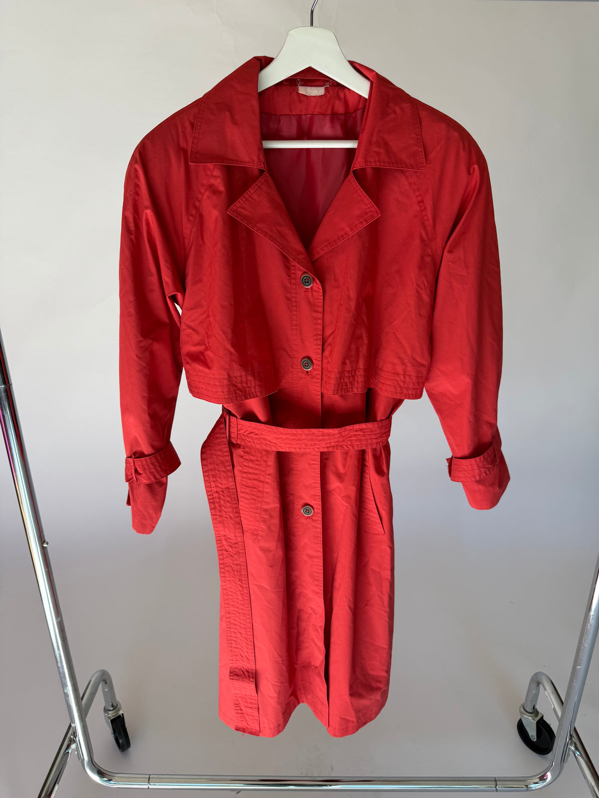 VINTAGE RED TRENCH COAT