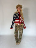 VINTAGE USA FLAG KNIT CARDIGAN