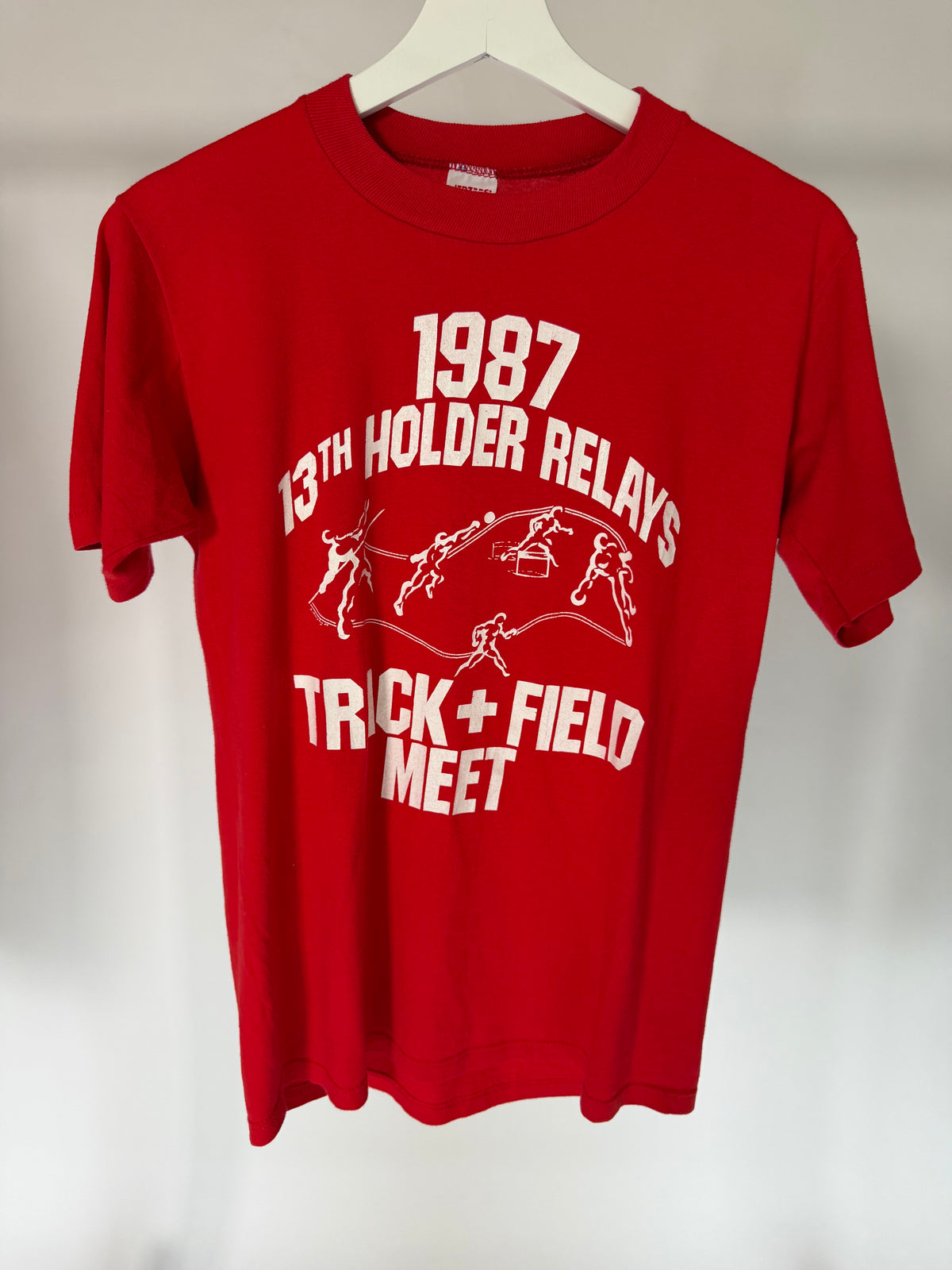 VINTAGE RED 1987 TRACK & FIELD COCA COLA GRAPHIC TEE