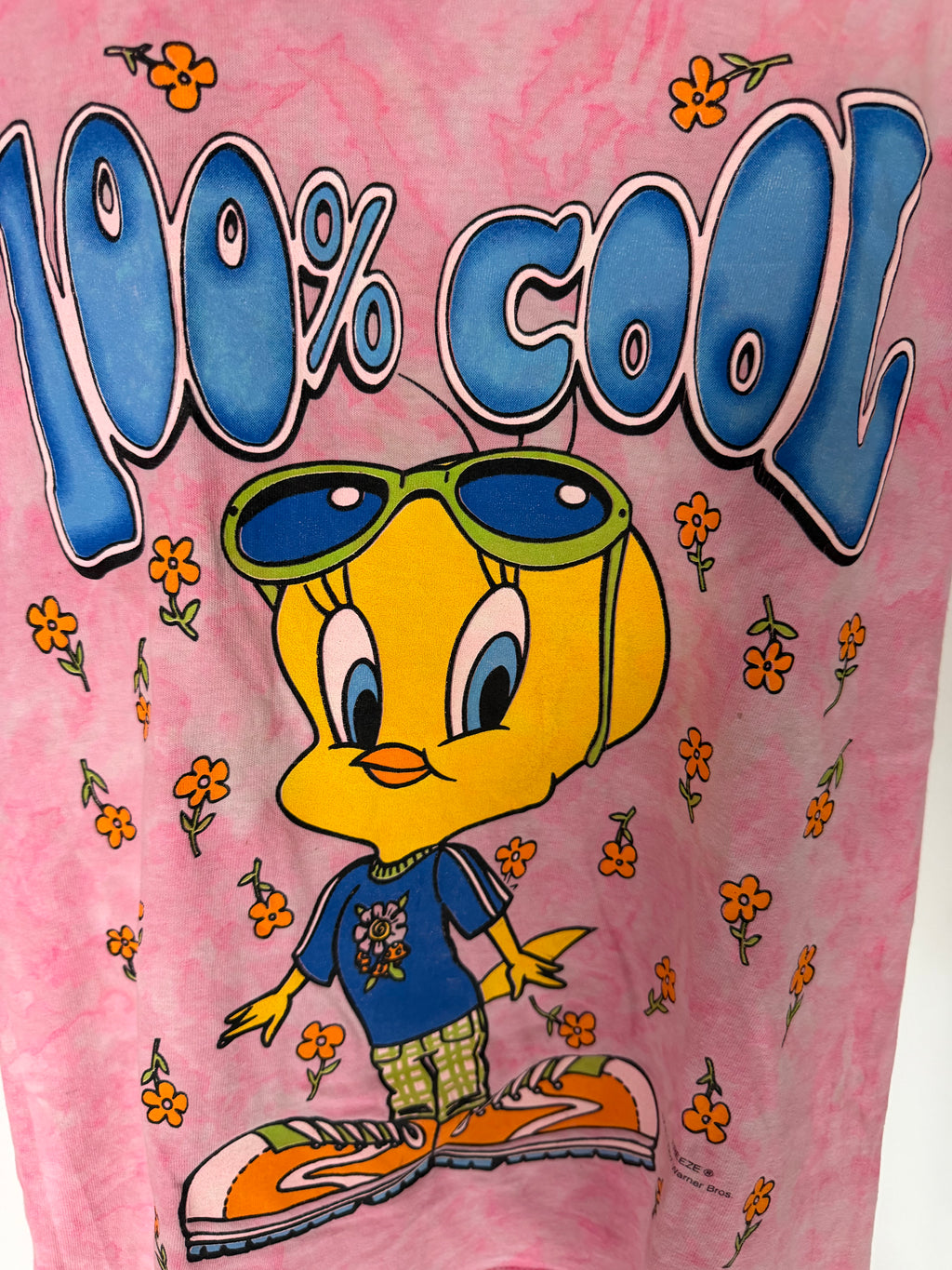 VINTAGE PINK TIE-DYE TWEETY GRAPHIC TEE